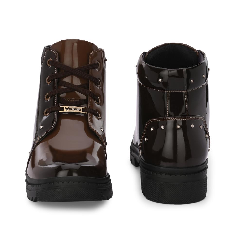 Vellinto SWIFT Royal Party Wear ll Casual ll Latest Patent Leather Boots for Men