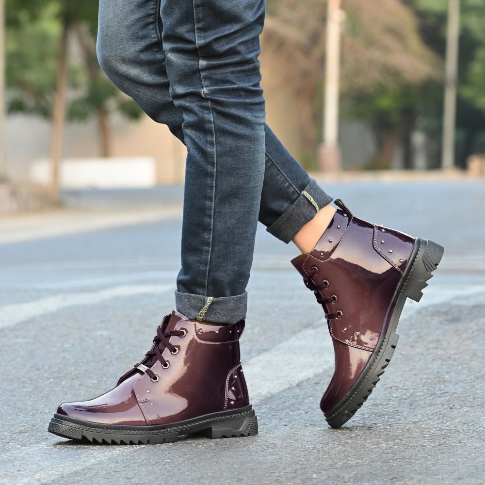 Vellinto SWIFT Royal Party Wear ll Casual ll Latest Patent Leather Boots for Men
