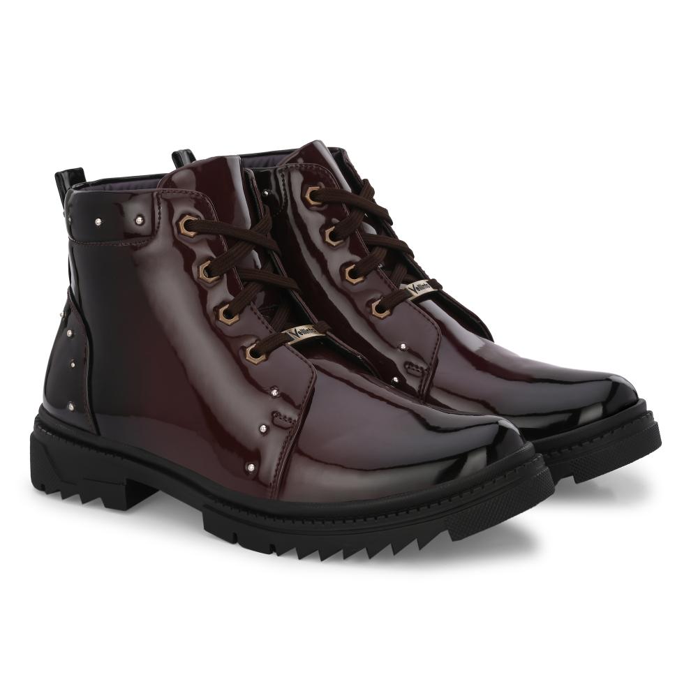 Vellinto SWIFT Royal Party Wear ll Casual ll Latest Patent Leather Boots for Men