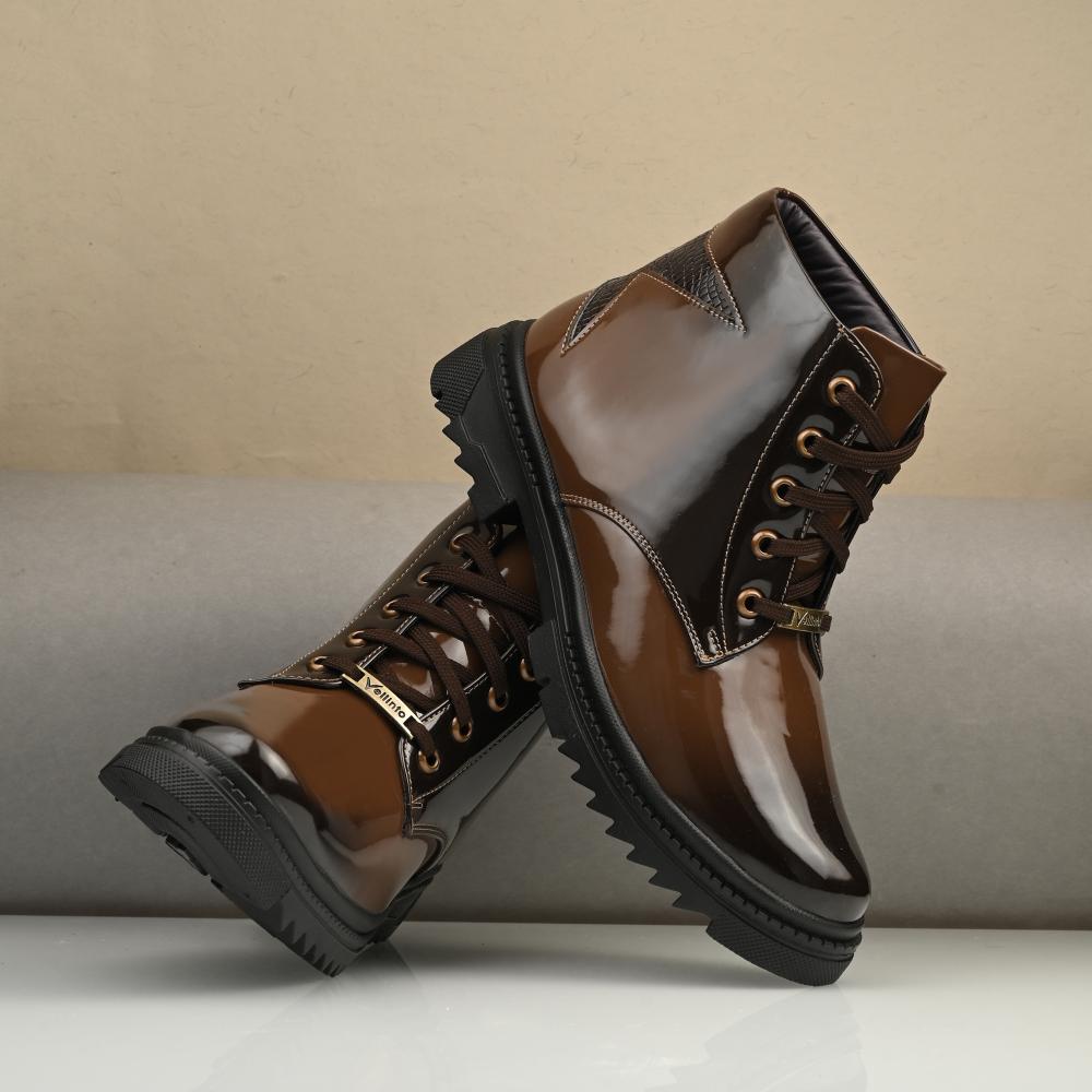 Vellinto SOVEREIGN Royal Party Wear ll Casual ll Latest Patent Leather Boots for Men