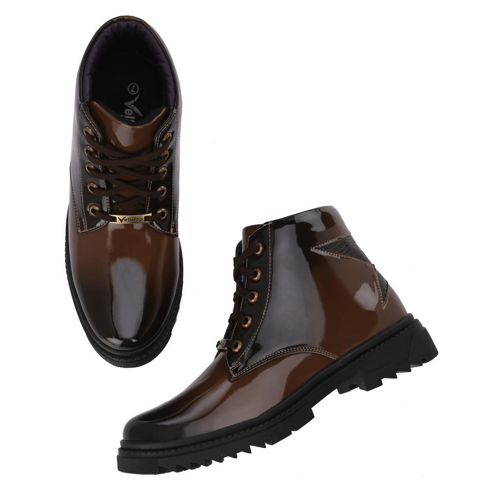 Vellinto SOVEREIGN Royal Party Wear ll Casual ll Latest Patent Leather Boots for Men