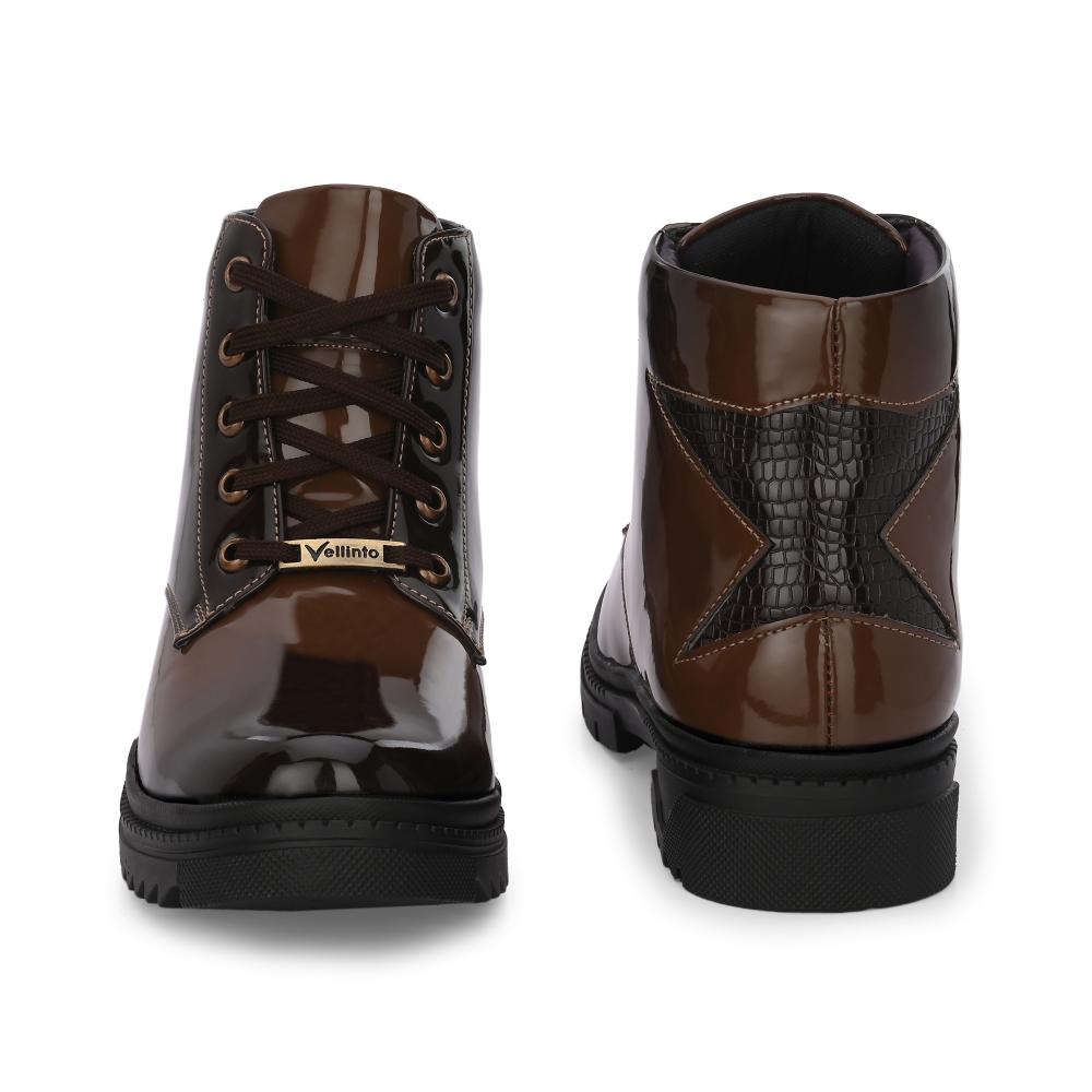 Vellinto SOVEREIGN Royal Party Wear ll Casual ll Latest Patent Leather Boots for Men