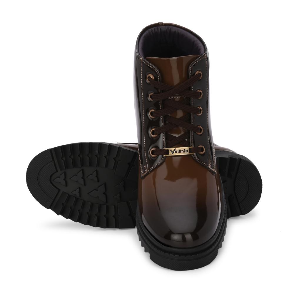 Vellinto SOVEREIGN Royal Party Wear ll Casual ll Latest Patent Leather Boots for Men