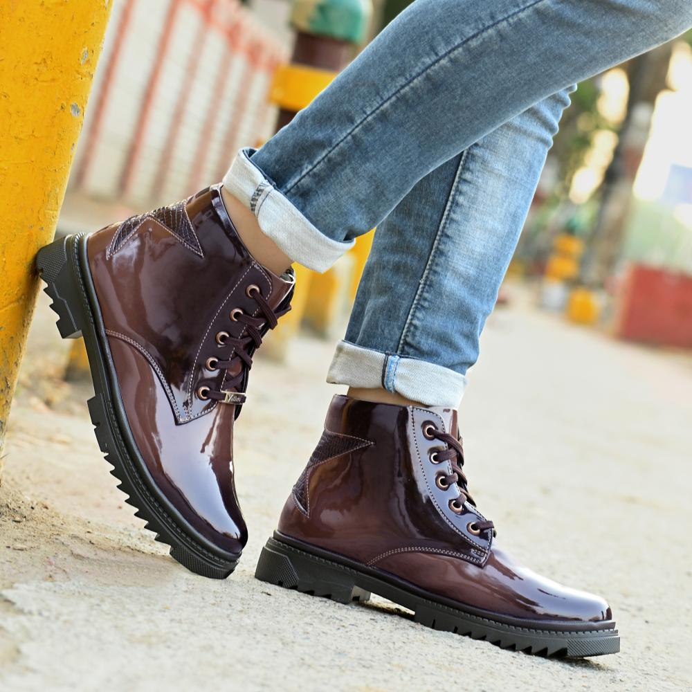 Vellinto SOVEREIGN Royal Party Wear ll Casual ll Latest Patent Leather Boots for Men