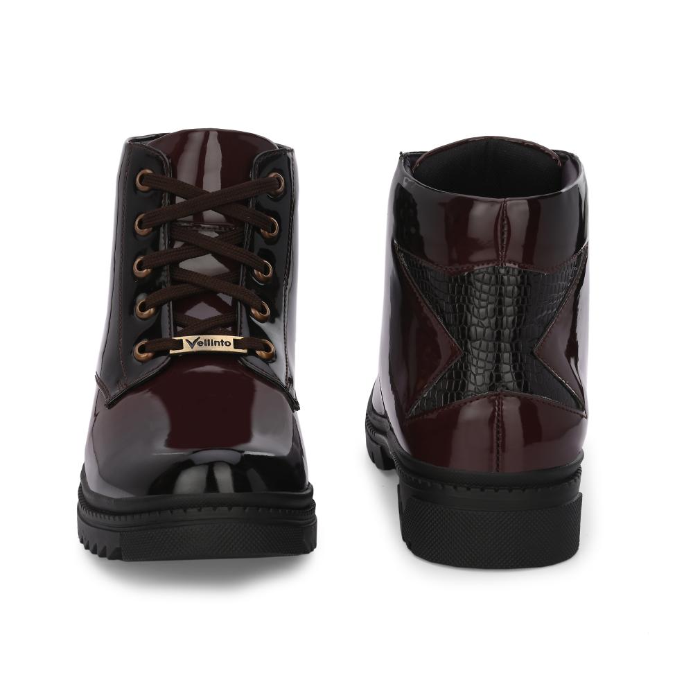 Vellinto SOVEREIGN Royal Party Wear ll Casual ll Latest Patent Leather Boots for Men