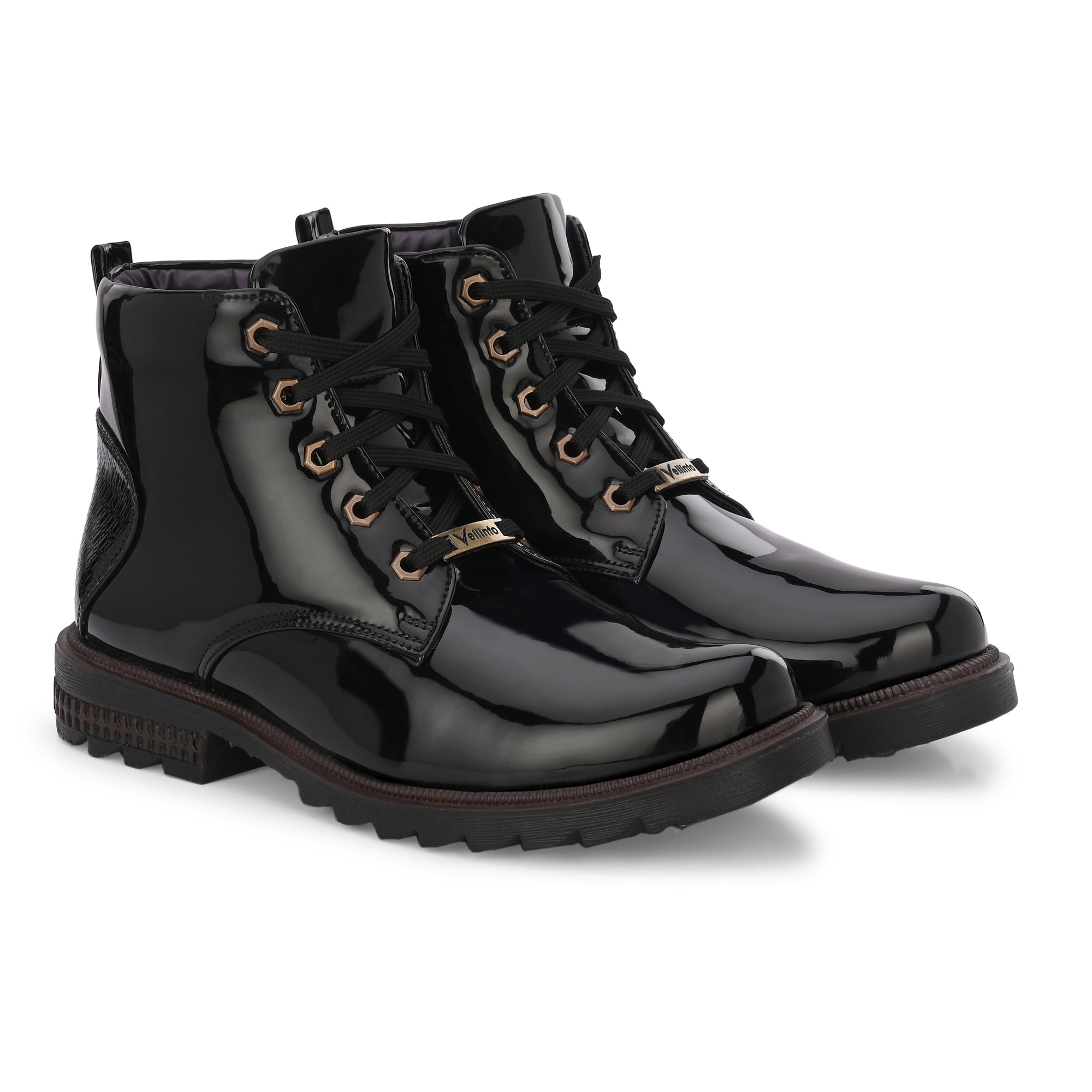 Vellinto VIROLA Royal Party Wear ll Casual ll Latest Patent Leather Boots for Men