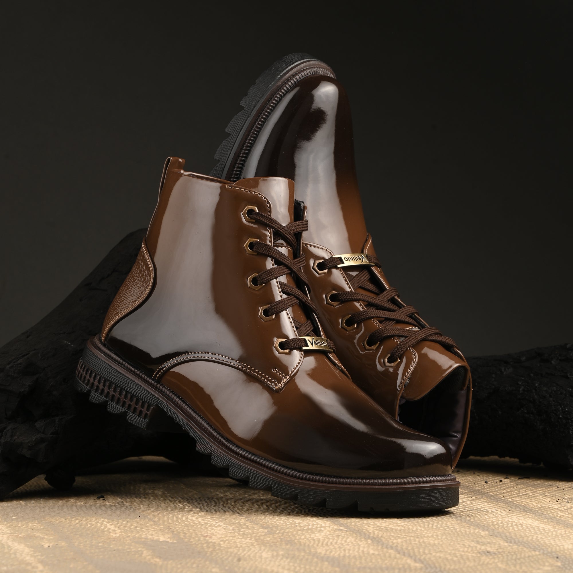 Vellinto VIROLA Royal Party Wear ll Casual ll Latest Patent Leather Boots for Men