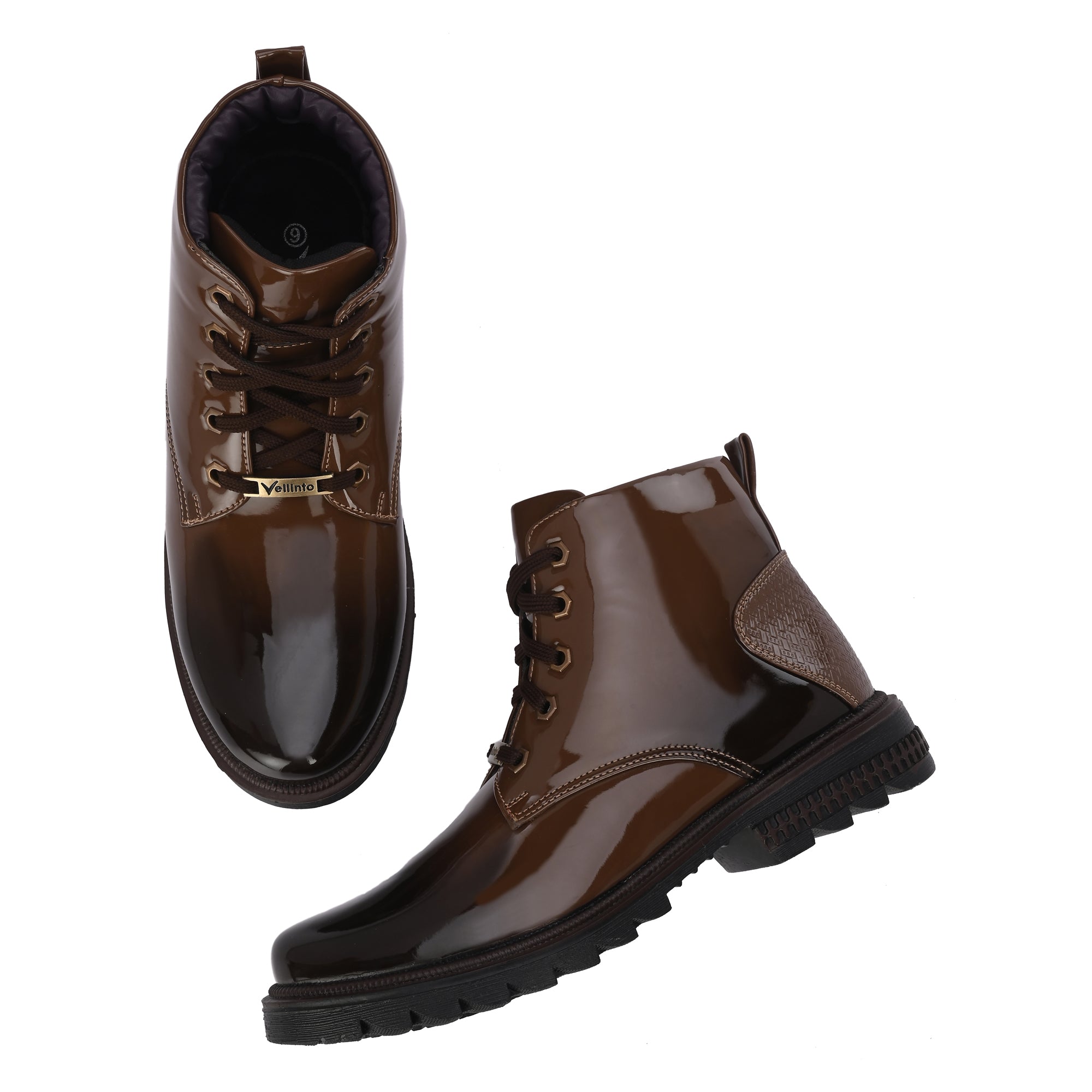 Vellinto VIROLA Royal Party Wear ll Casual ll Latest Patent Leather Boots for Men