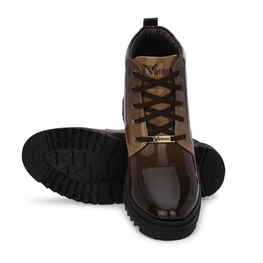 Vellinto VIROLA Royal Party Wear ll Casual ll Latest Patent Leather Boots for Men