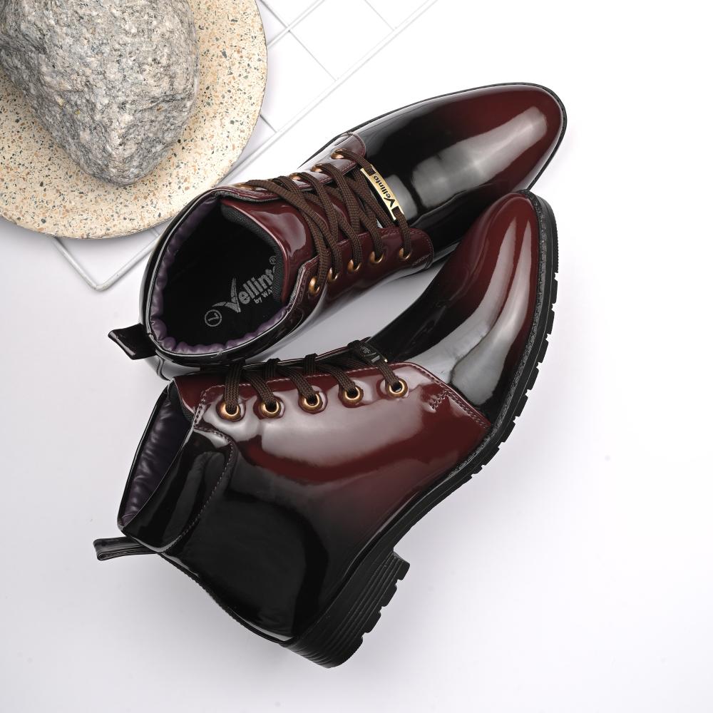 Vellinto VINTIQUE Royal Party Wear ll Casual ll Latest Patent Leather Boots for Men