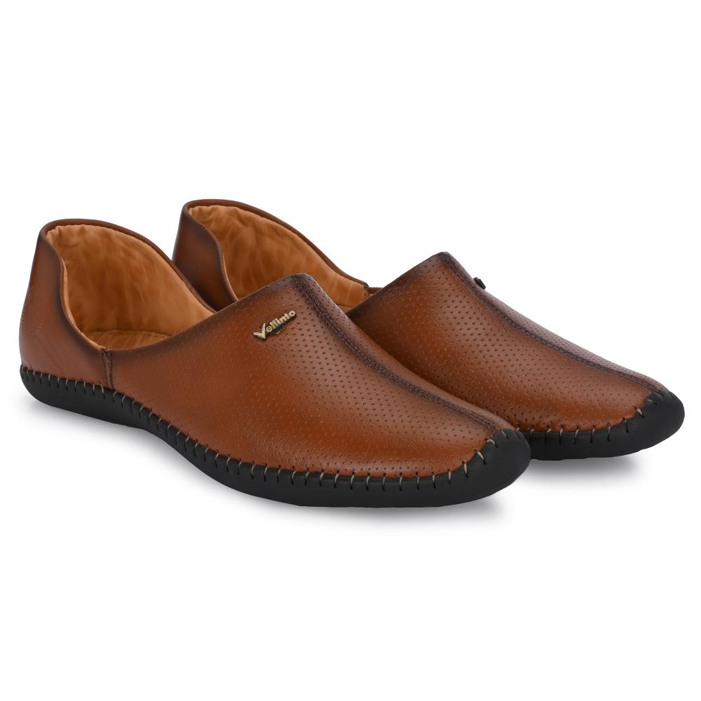 Vellinto MEWAR Cool Rajasthani Jutis for Men Mojaris for Men Nagra for Men Beige