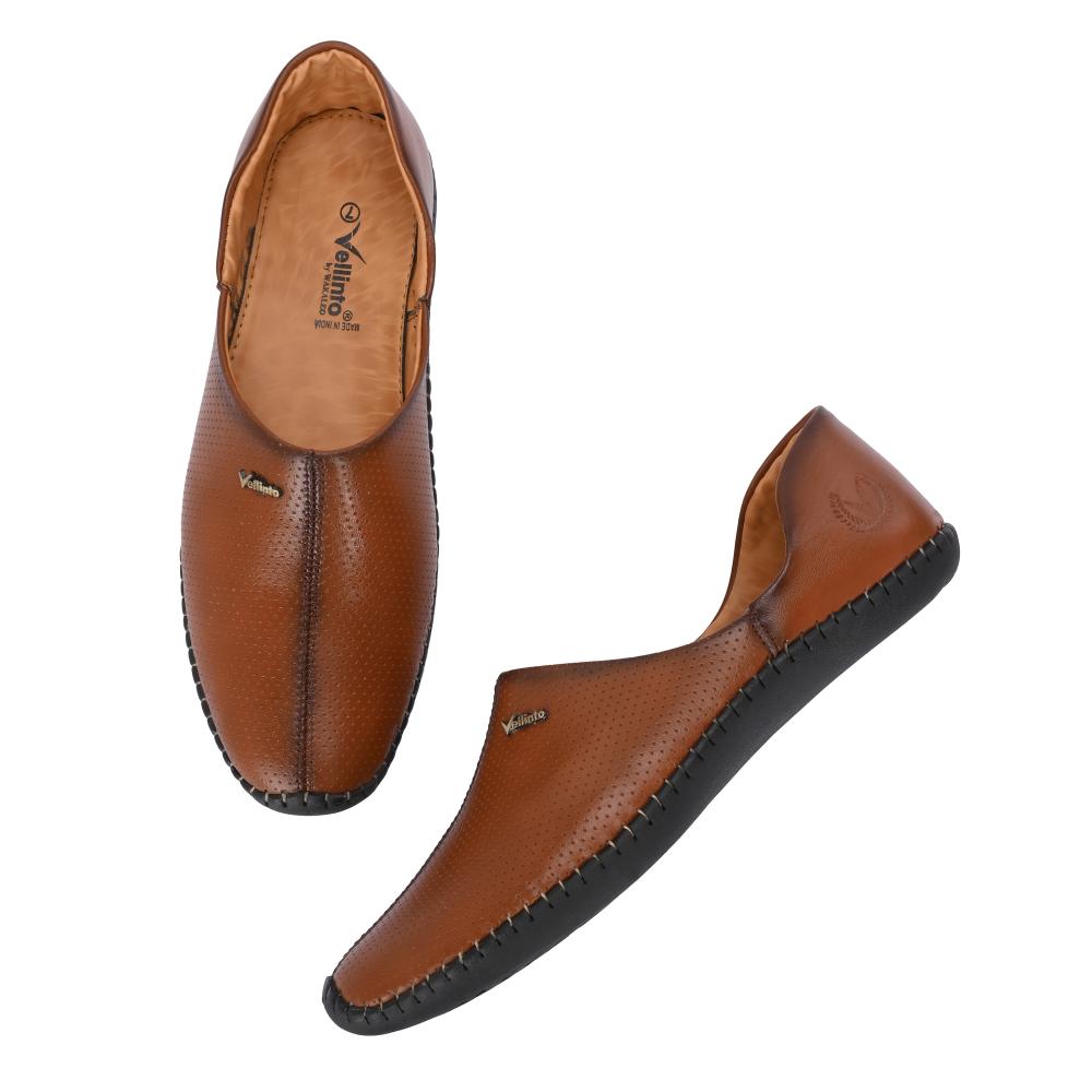 Vellinto MEWAR Cool Rajasthani Jutis for Men Mojaris for Men Nagra for Men Beige
