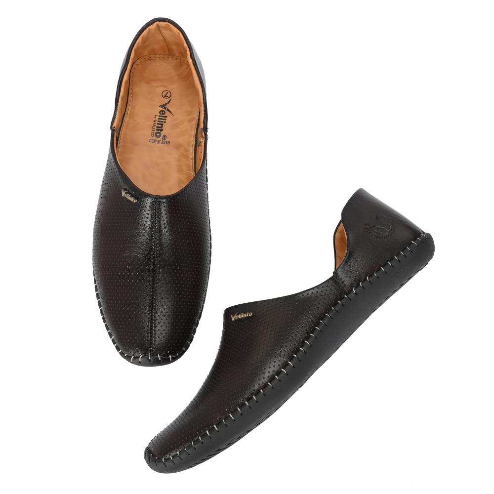 Vellinto MEWAR Cool Rajasthani Jutis for Men Mojaris for Men Nagra for Men Beige