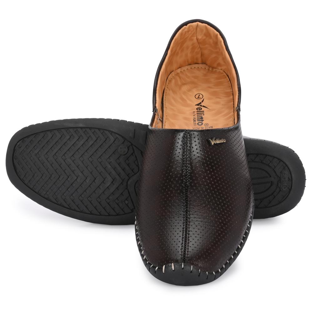 Vellinto MEWAR Cool Rajasthani Jutis for Men Mojaris for Men Nagra for Men Beige