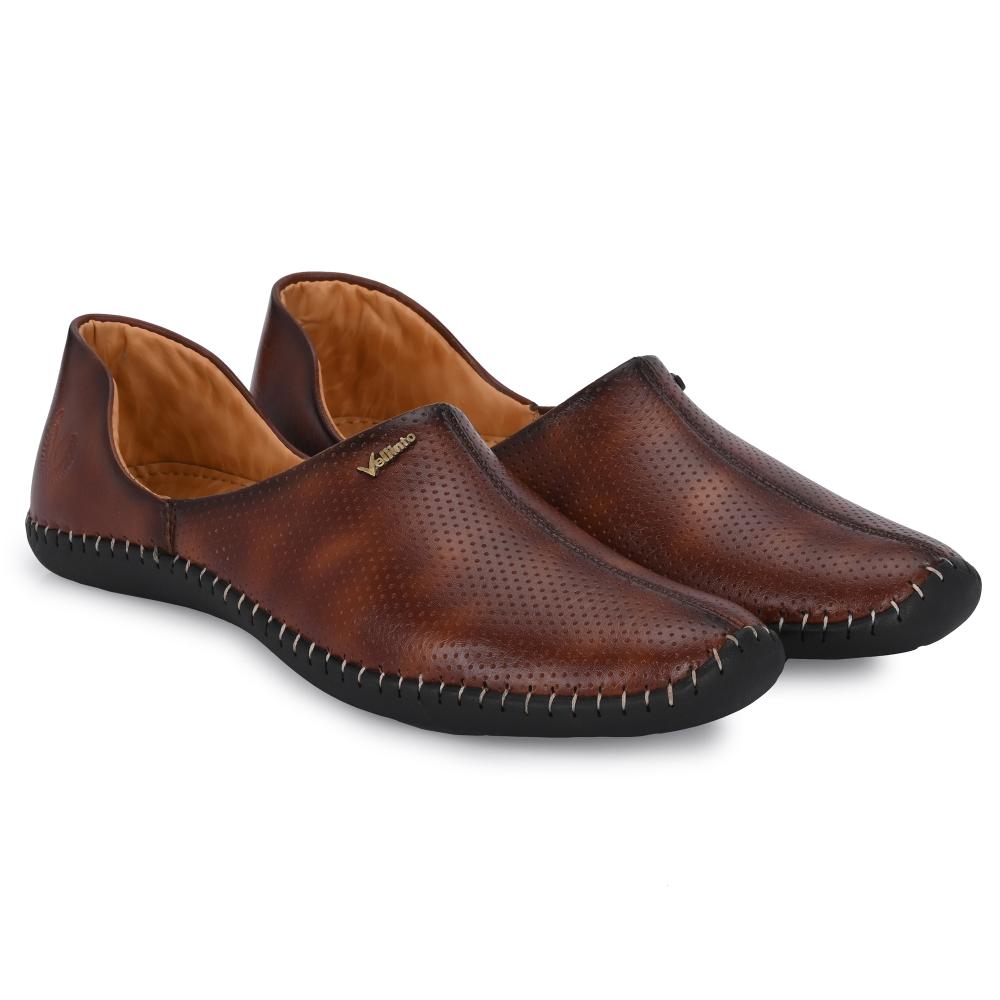 Vellinto MEWAR Cool Rajasthani Jutis for Men Mojaris for Men Nagra for Men Beige