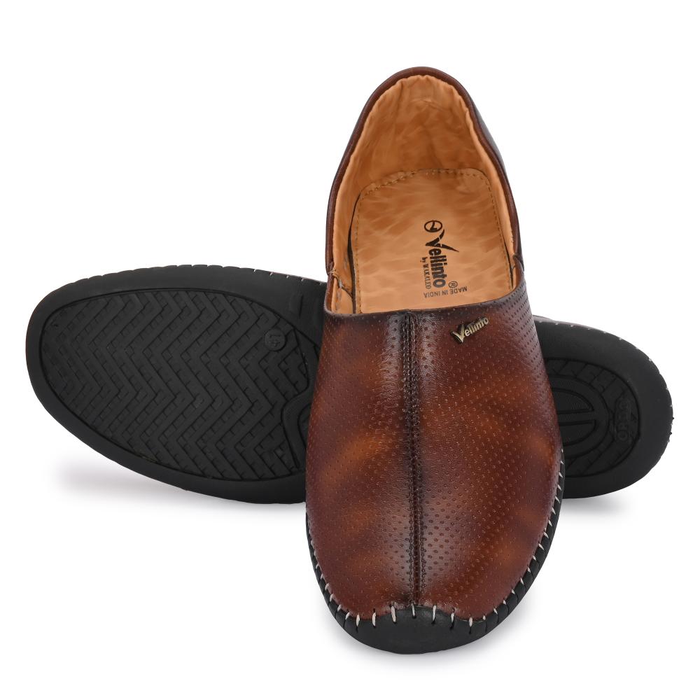 Vellinto MEWAR Cool Rajasthani Jutis for Men Mojaris for Men Nagra for Men Beige