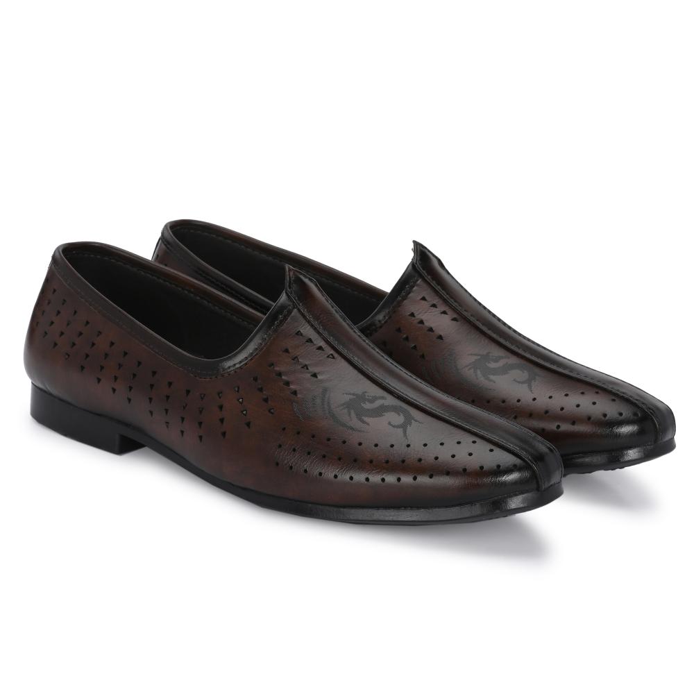 Vellinto VINTAGE Cool Rajasthani Jutis For Men Mojaris For Men Nagra For Men