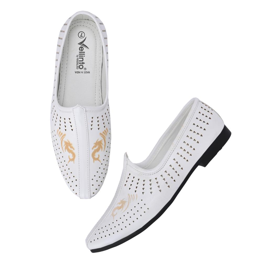 Vellinto VINTAGE Cool Rajasthani Jutis For Men Mojaris For Men Nagra For Men