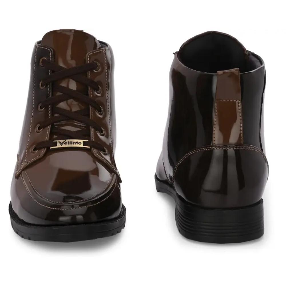 Vellinto Royal VINE Party Wear ll Casual ll Latest Patent Leather Boots for Men