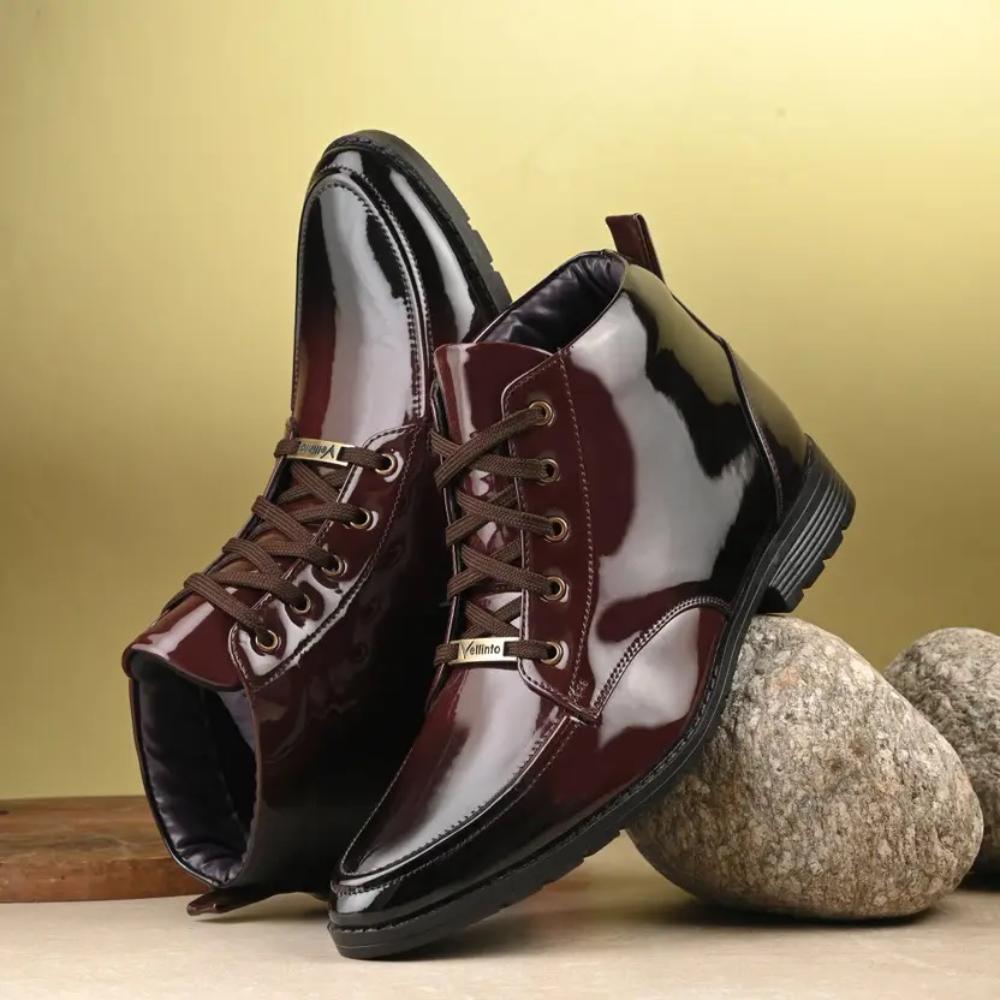 Vellinto Royal VINE Party Wear ll Casual ll Latest Patent Leather Boots for Men