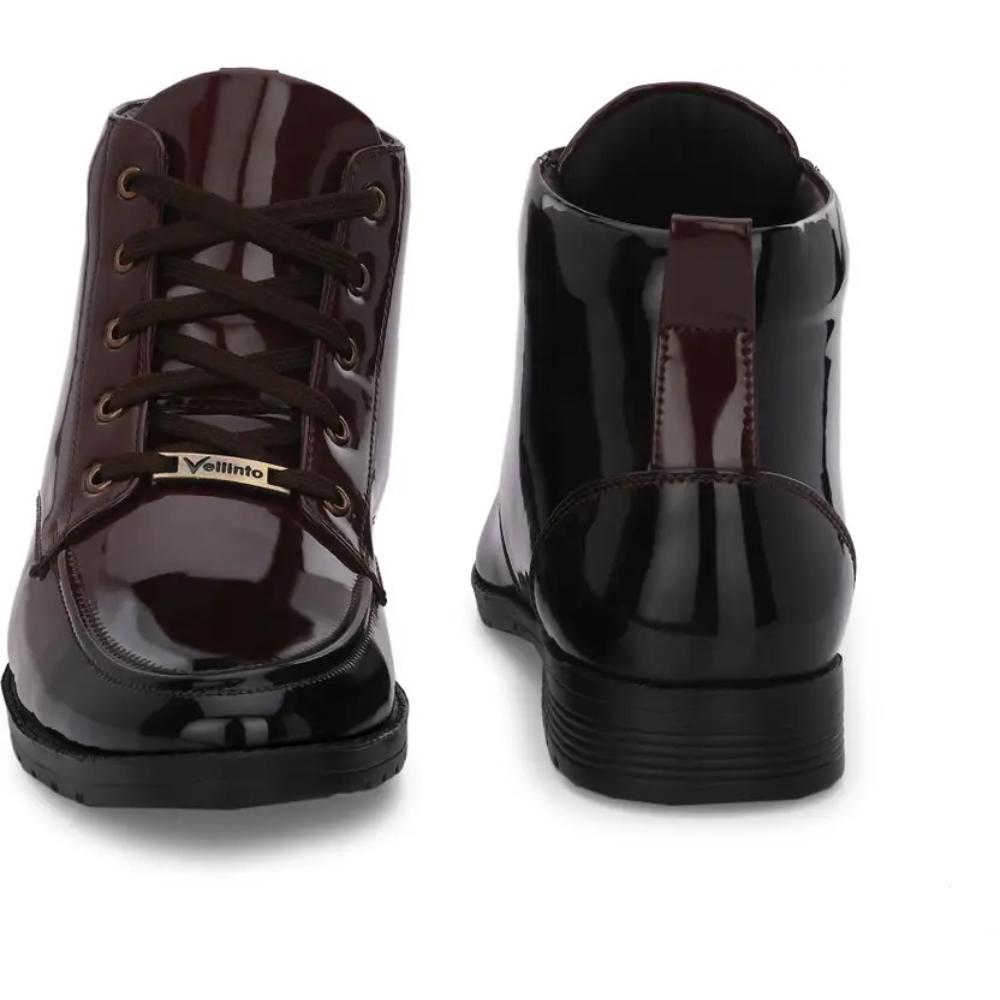 Vellinto Royal VINE Party Wear ll Casual ll Latest Patent Leather Boots for Men