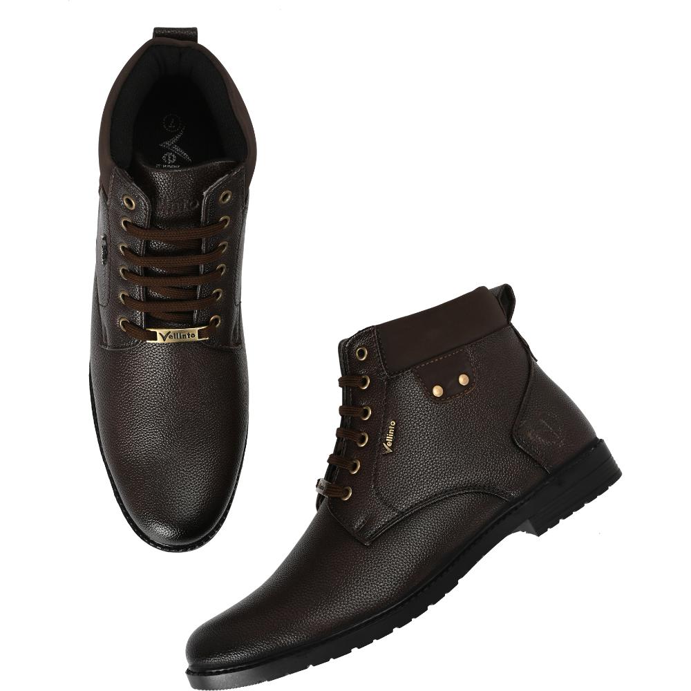 Vellinto DELIGHT Casual Boots For Men ll Synthetic Leather Boots
