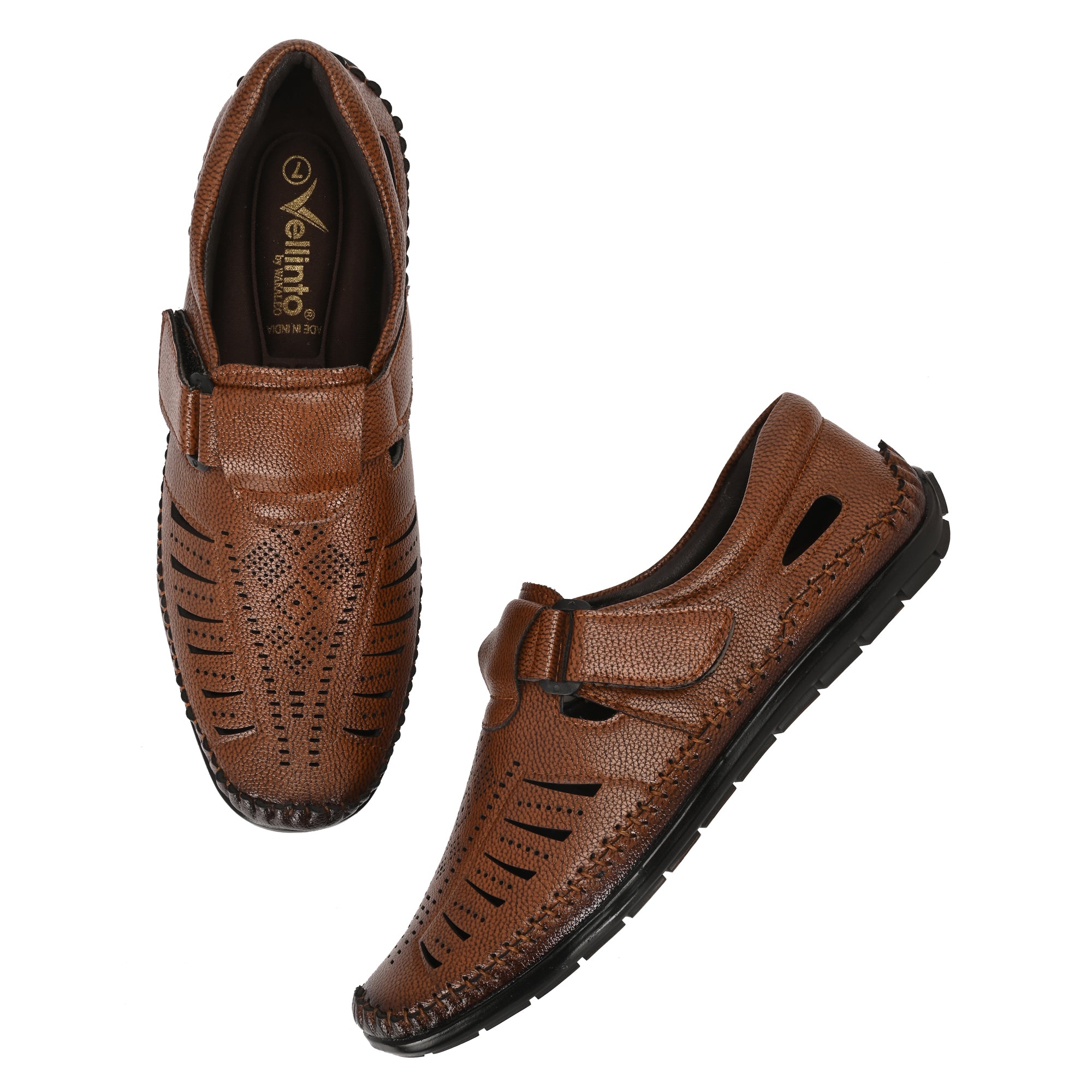 Vellinto GREYHOUND Ethnic Roman sandal II Synthetic Leather Sandals For Men