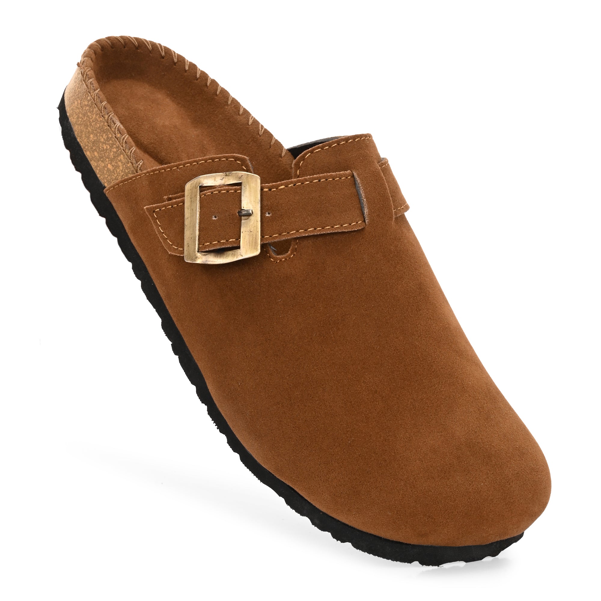 Vellinto SPHINX Comfortable Suede Slip-On Clog/Mules Buckle and Arch Support