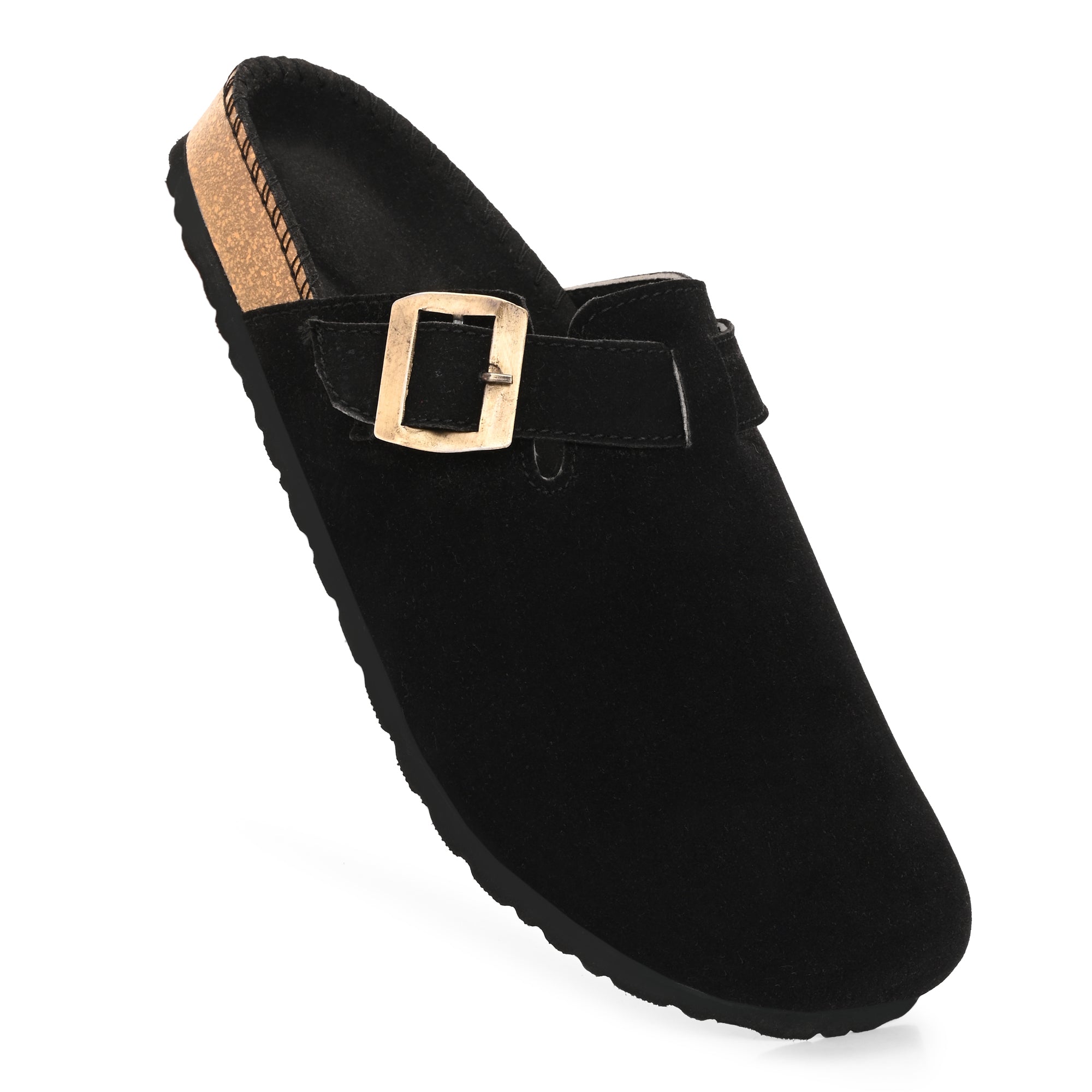 Vellinto SPHINX Comfortable Suede Slip-On Clog/Mules Buckle and Arch Support