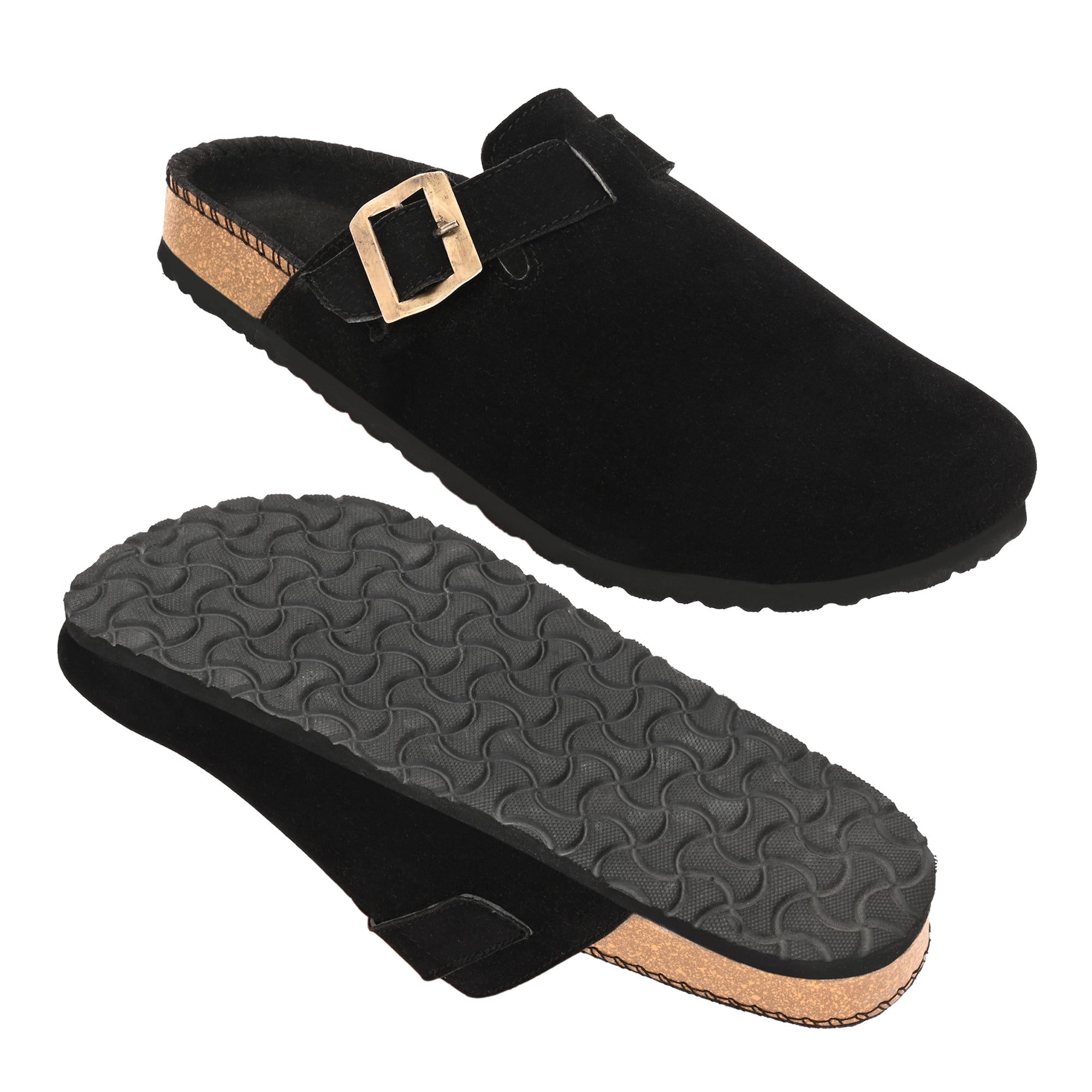 Vellinto SPHINX Comfortable Suede Slip-On Clog/Mules Buckle and Arch Support