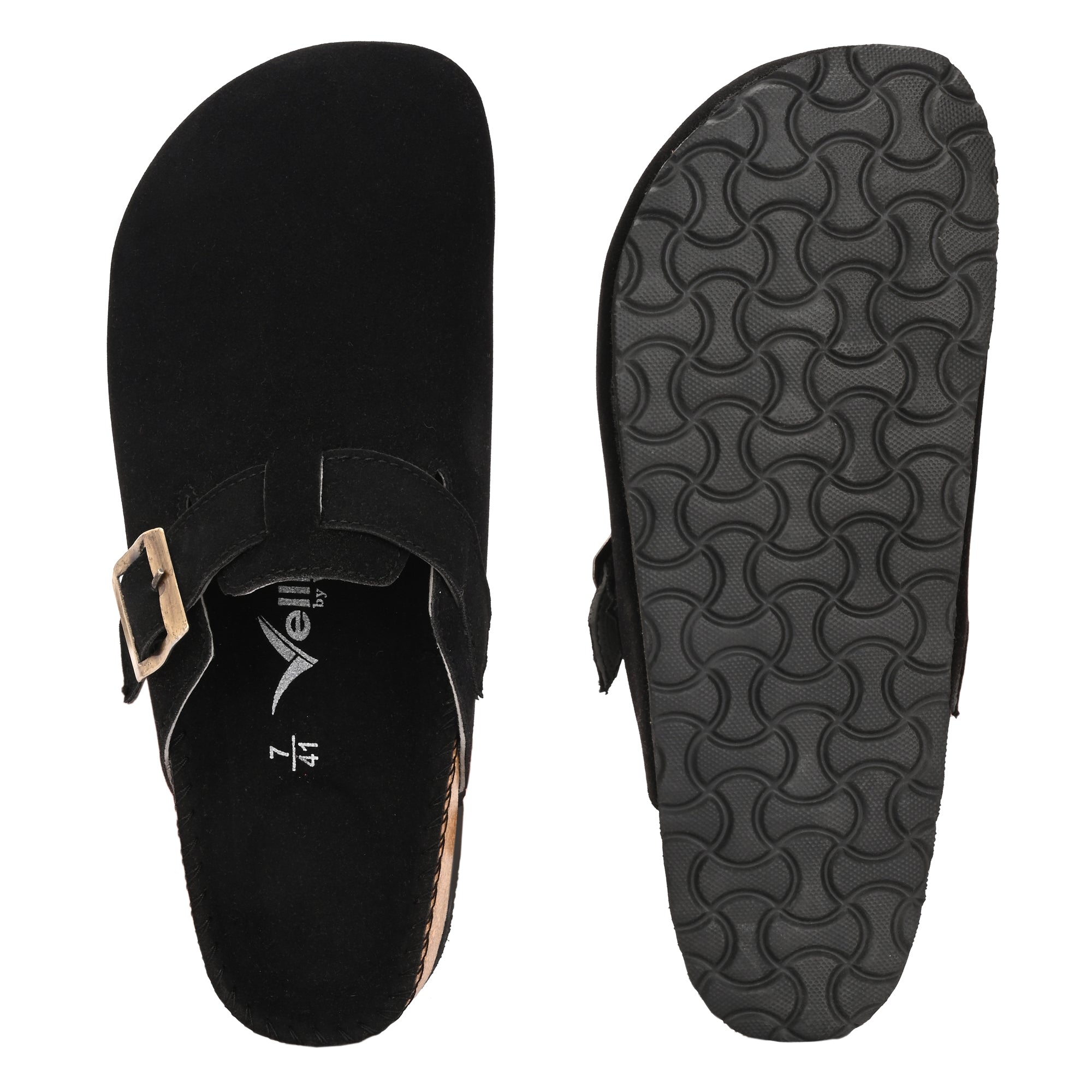 Vellinto SPHINX Comfortable Suede Slip-On Clog/Mules Buckle and Arch Support