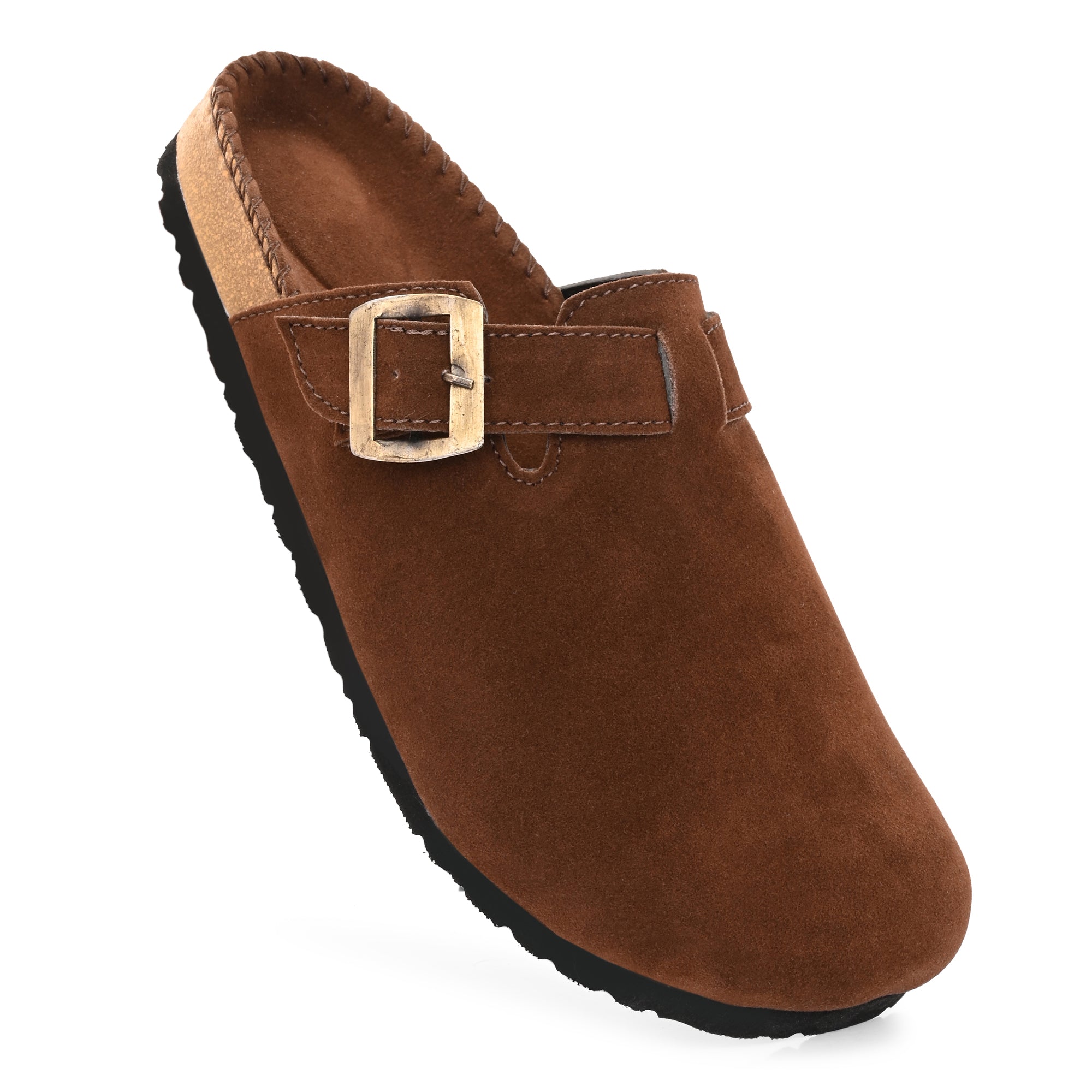 Vellinto SPHINX Comfortable Suede Slip-On Clog/Mules Buckle and Arch Support