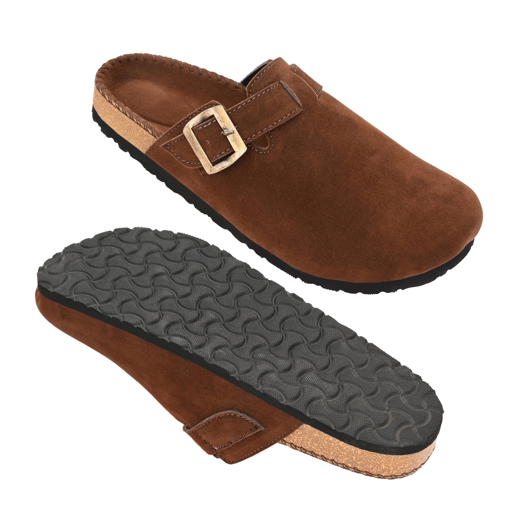 Vellinto SPHINX Comfortable Suede Slip-On Clog/Mules Buckle and Arch Support