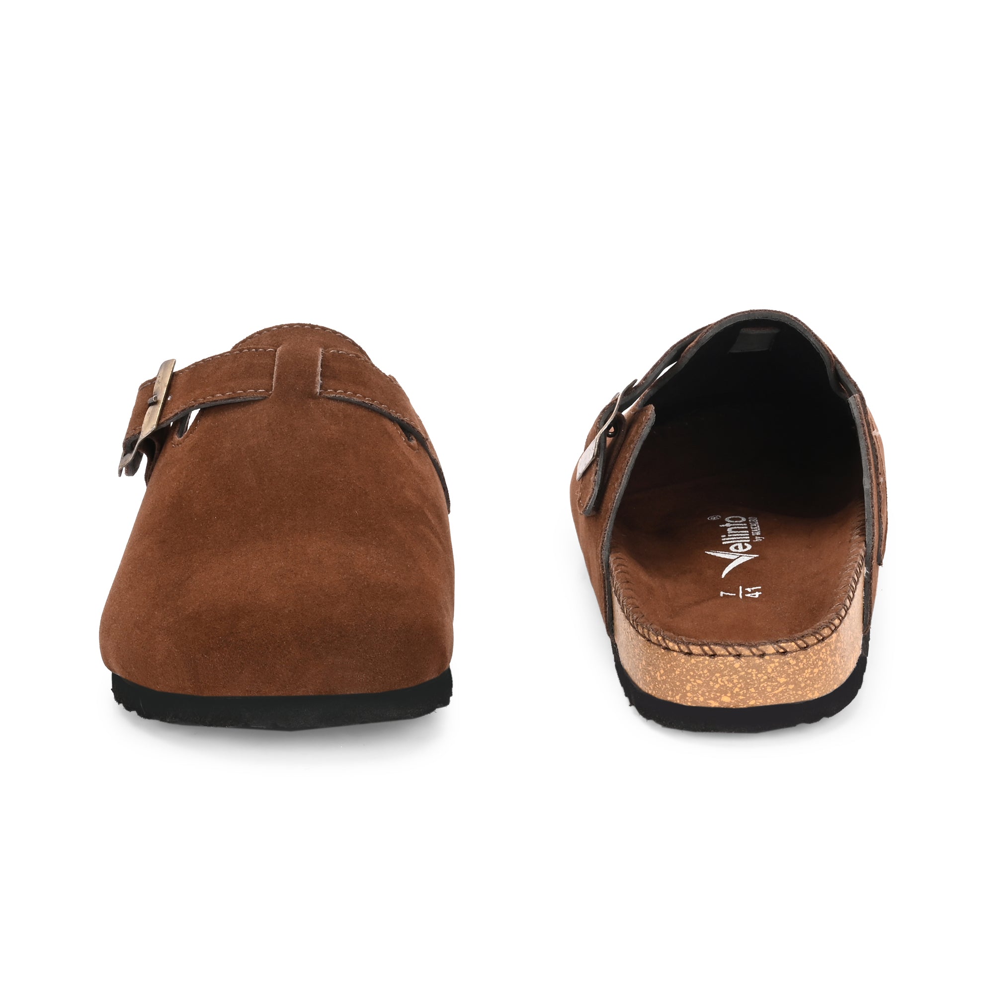 Vellinto SPHINX Comfortable Suede Slip-On Clog/Mules Buckle and Arch Support