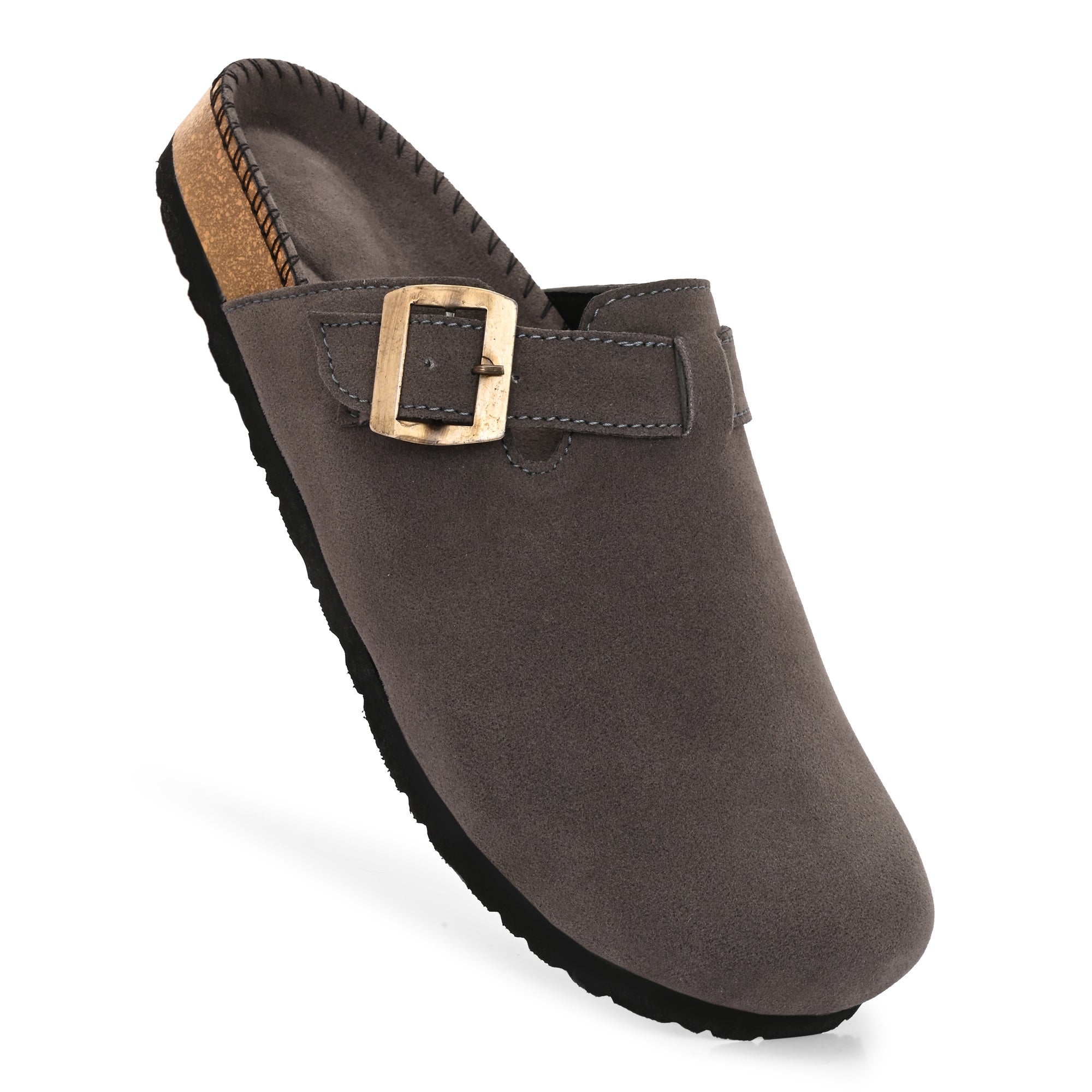 Vellinto SPHINX Comfortable Suede Slip-On Clog/Mules Buckle and Arch Support