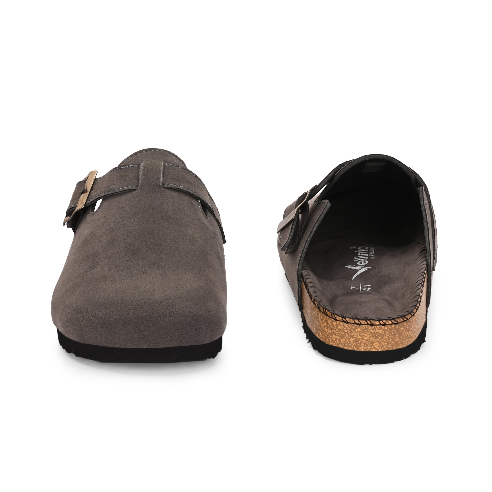 Vellinto SPHINX Comfortable Suede Slip-On Clog/Mules Buckle and Arch Support