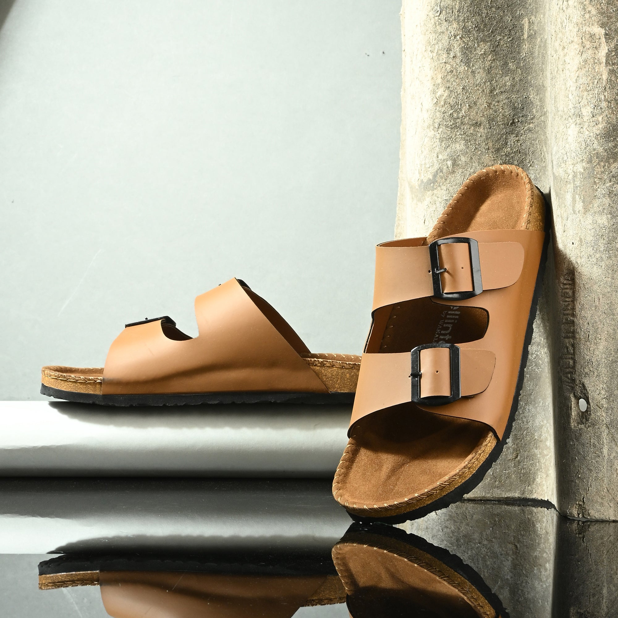 Vellinto ARIZONA Comfortable Slide Sandal/Slipper ll Men's Double Buckle Slipper style Slip-On Sandals, Arch Support, Casual Summer Footwear For Men