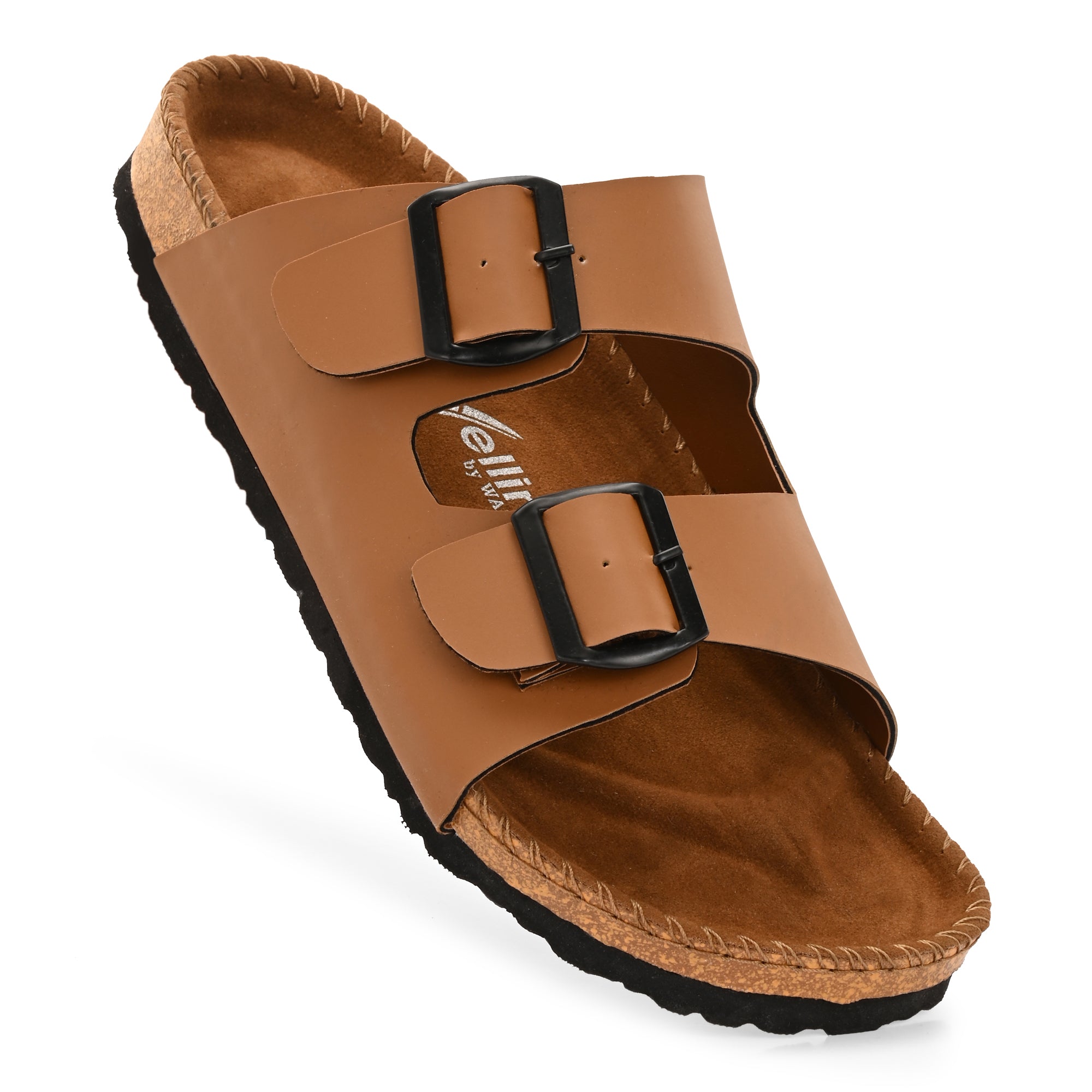 Vellinto ARIZONA Comfortable Slide Sandal/Slipper ll Men's Double Buckle Slipper style Slip-On Sandals, Arch Support, Casual Summer Footwear For Men