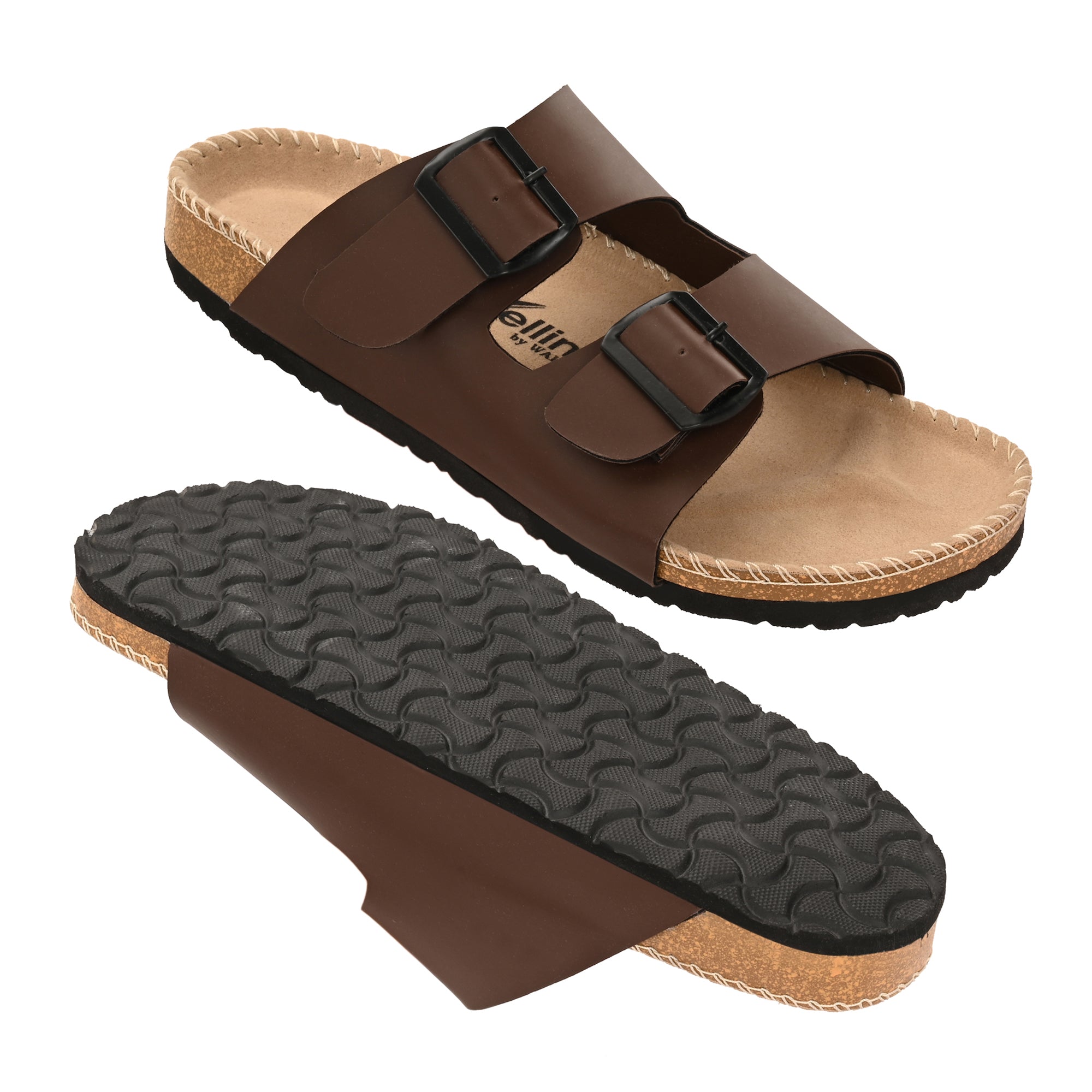 Vellinto ARIZONA Comfortable Slide Sandal/Slipper ll Men's Double Buckle Slipper style Slip-On Sandals, Arch Support, Casual Summer Footwear For Men