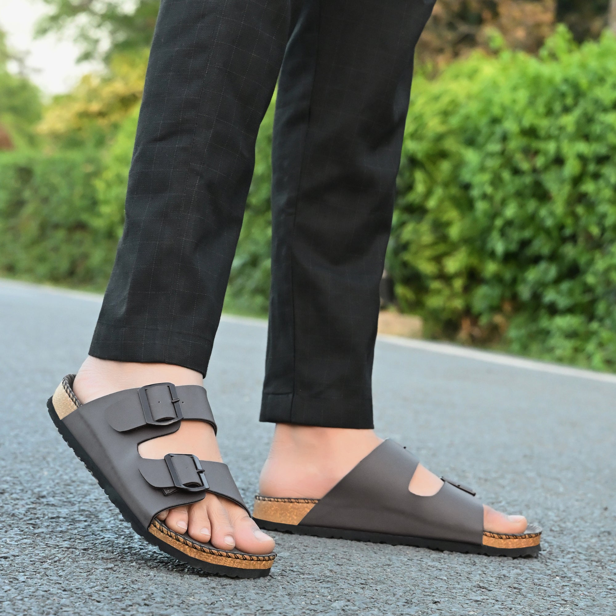 Vellinto ARIZONA Comfortable Slide Sandal/Slipper ll Men's Double Buckle Slipper style Slip-On Sandals, Arch Support, Casual Summer Footwear For Men