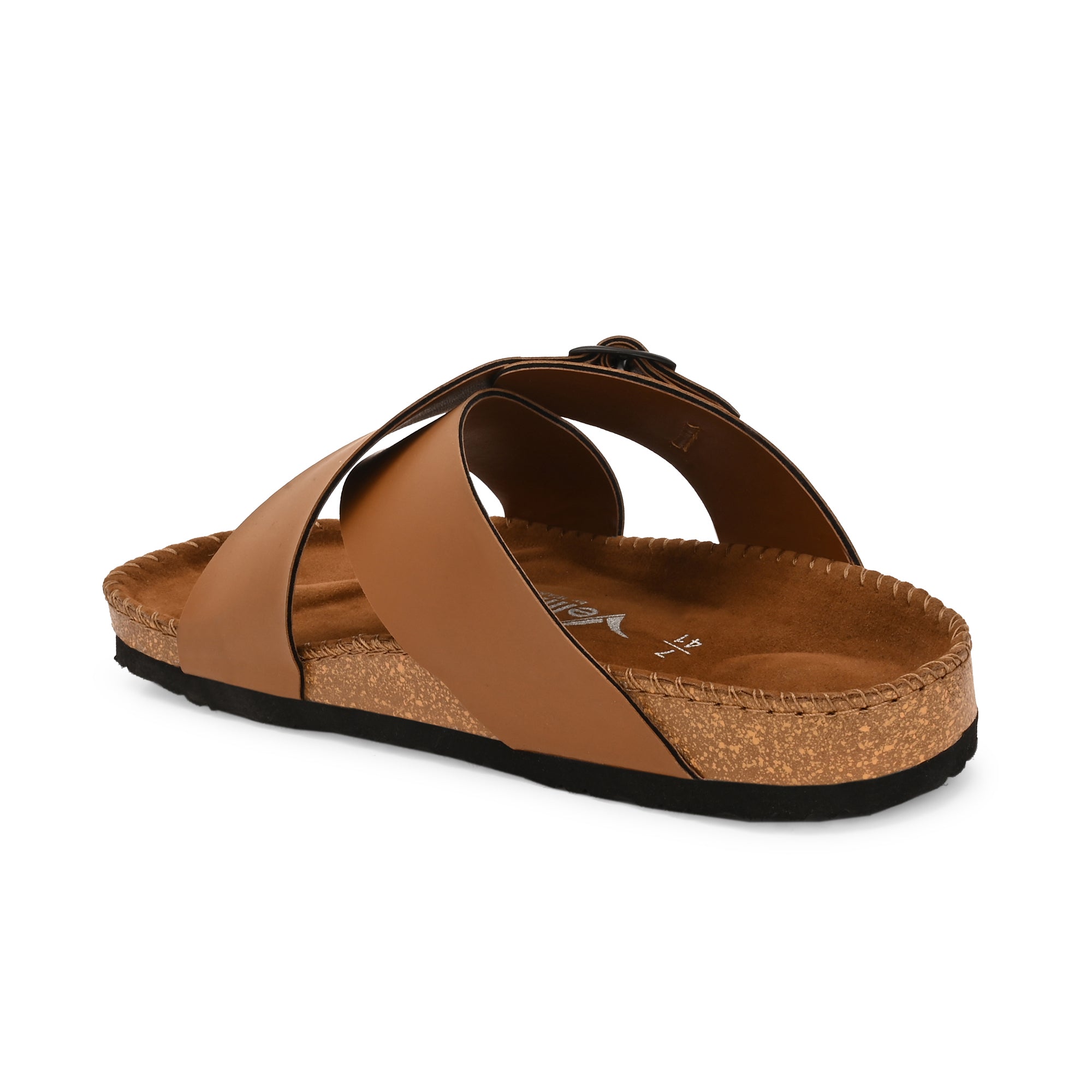 Vellinto NESU Cross Strap Sandal ll Synthetic Leather Cork Sandals with Adjustable Buckle Straps For Men