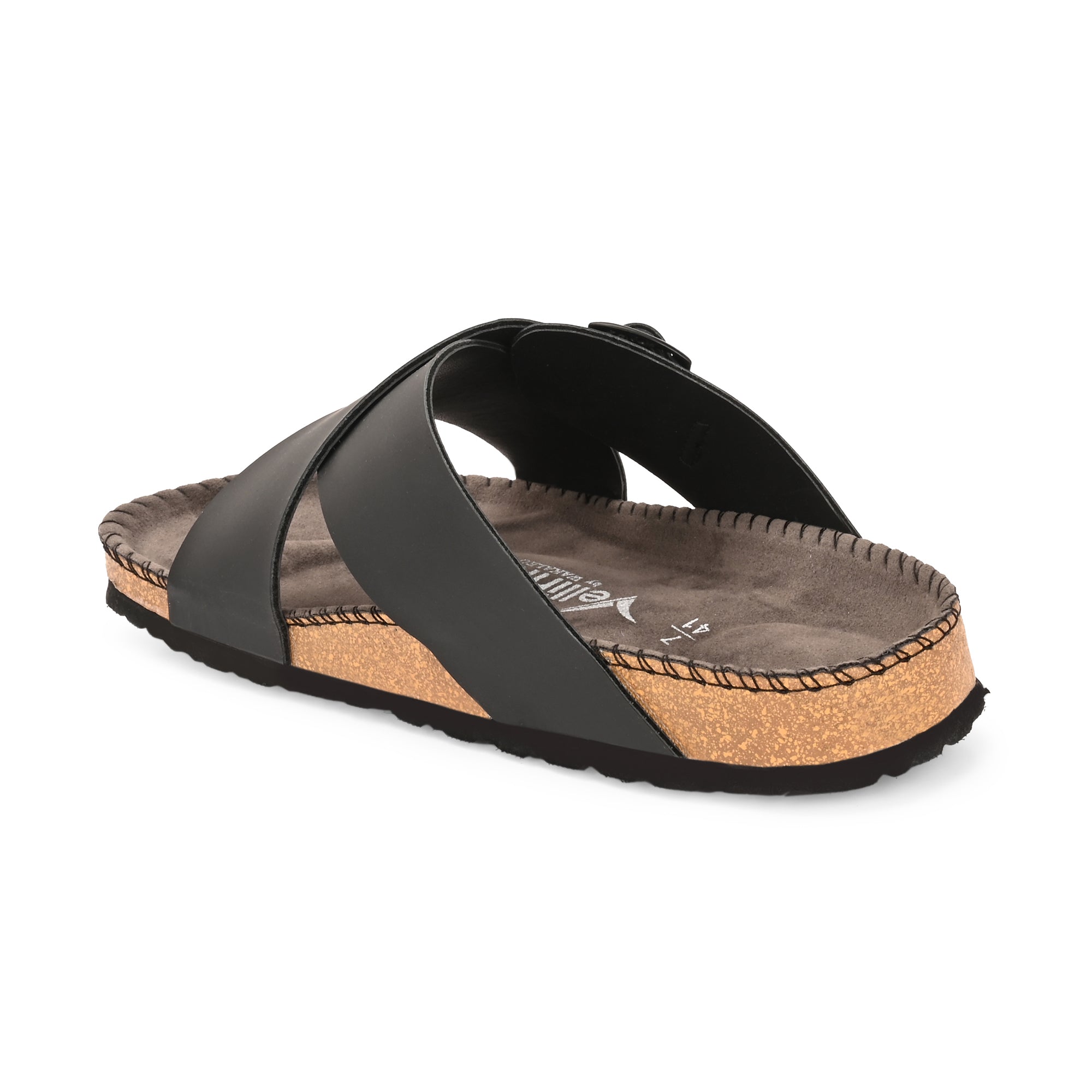 Vellinto NESU Cross Strap Sandal ll Synthetic Leather Cork Sandals with Adjustable Buckle Straps For Men
