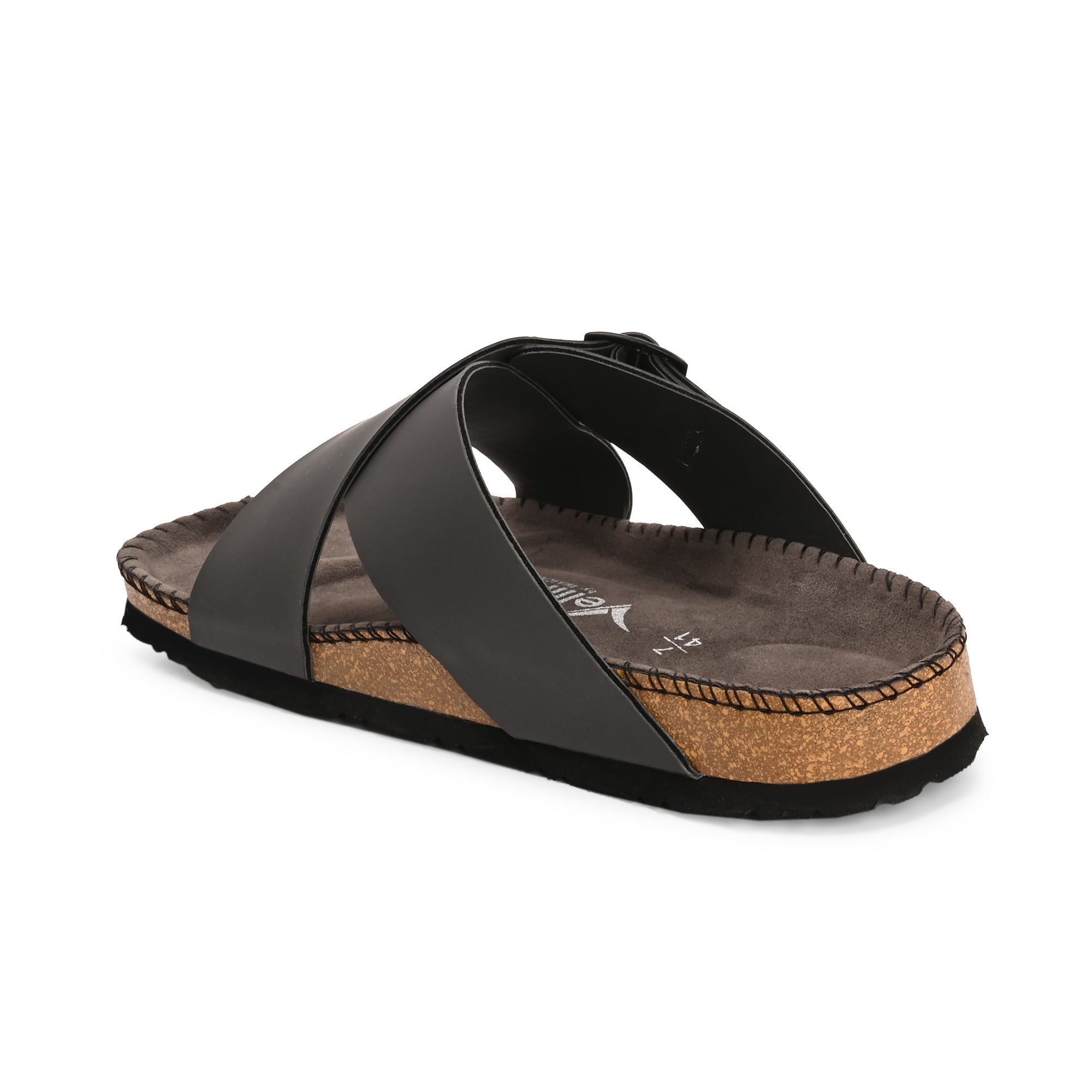 Vellinto NESU Cross Strap Sandal ll Synthetic Leather Cork Sandals with Adjustable Buckle Straps For Men