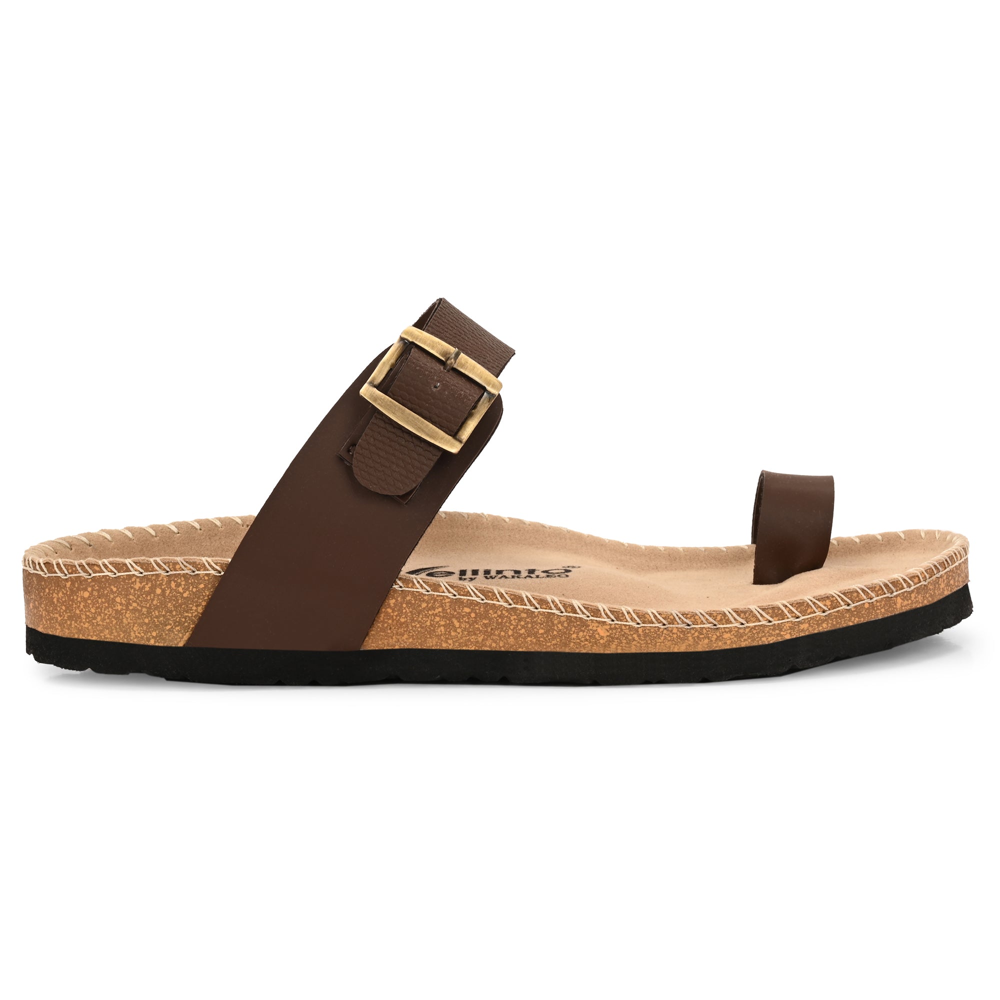 Vellinto LUXOR Sandal Open Toe Sandals ll Birken- Style Leather Cork Sandals with Adjustable Buckle Straps For Men