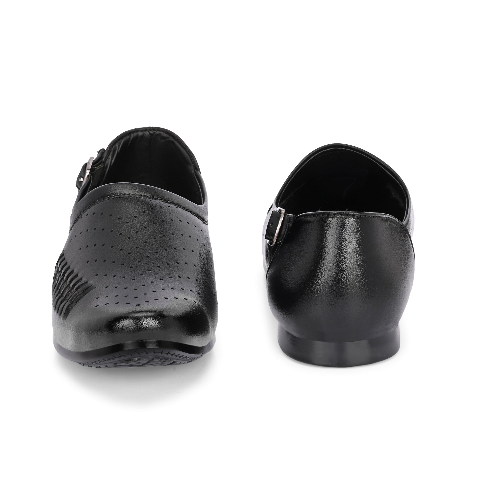 Vellinto Vellinto SHAHZAD Perforated Synthetic Leather Loafers with Stylish Buckle Detail Party Wear For Men