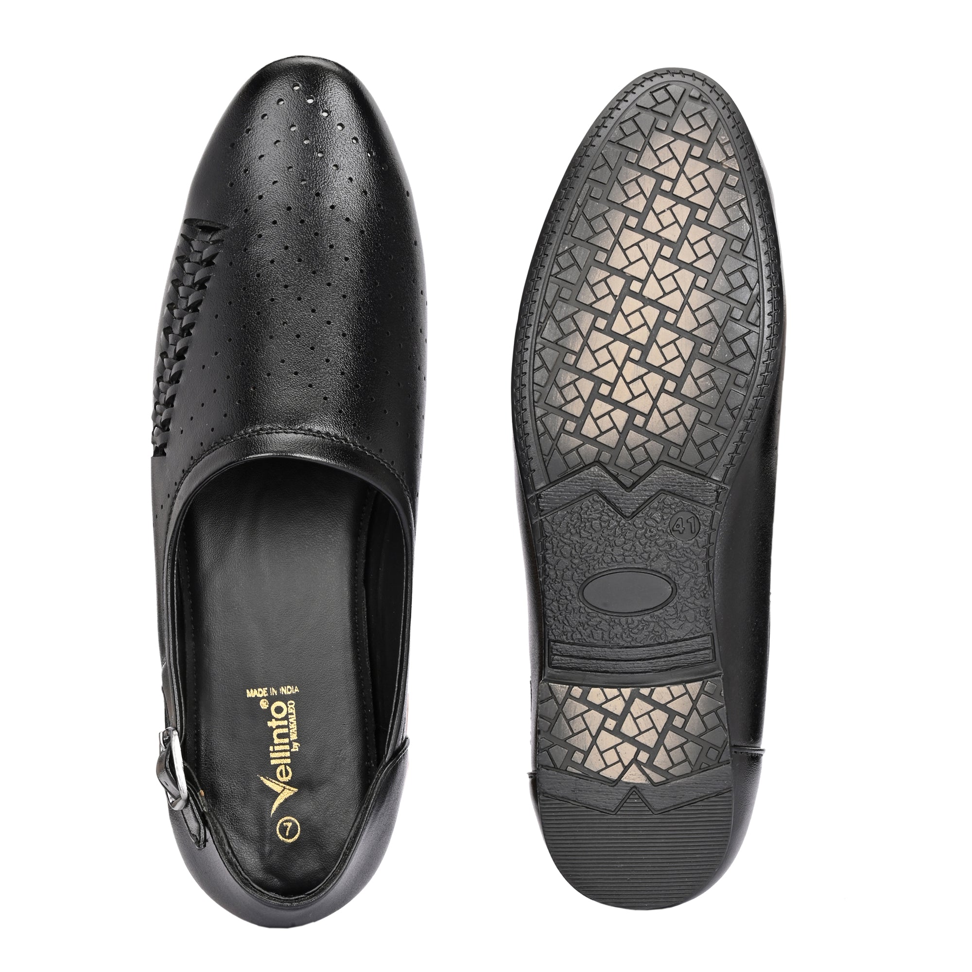 Vellinto Vellinto SHAHZAD Perforated Synthetic Leather Loafers with Stylish Buckle Detail Party Wear For Men