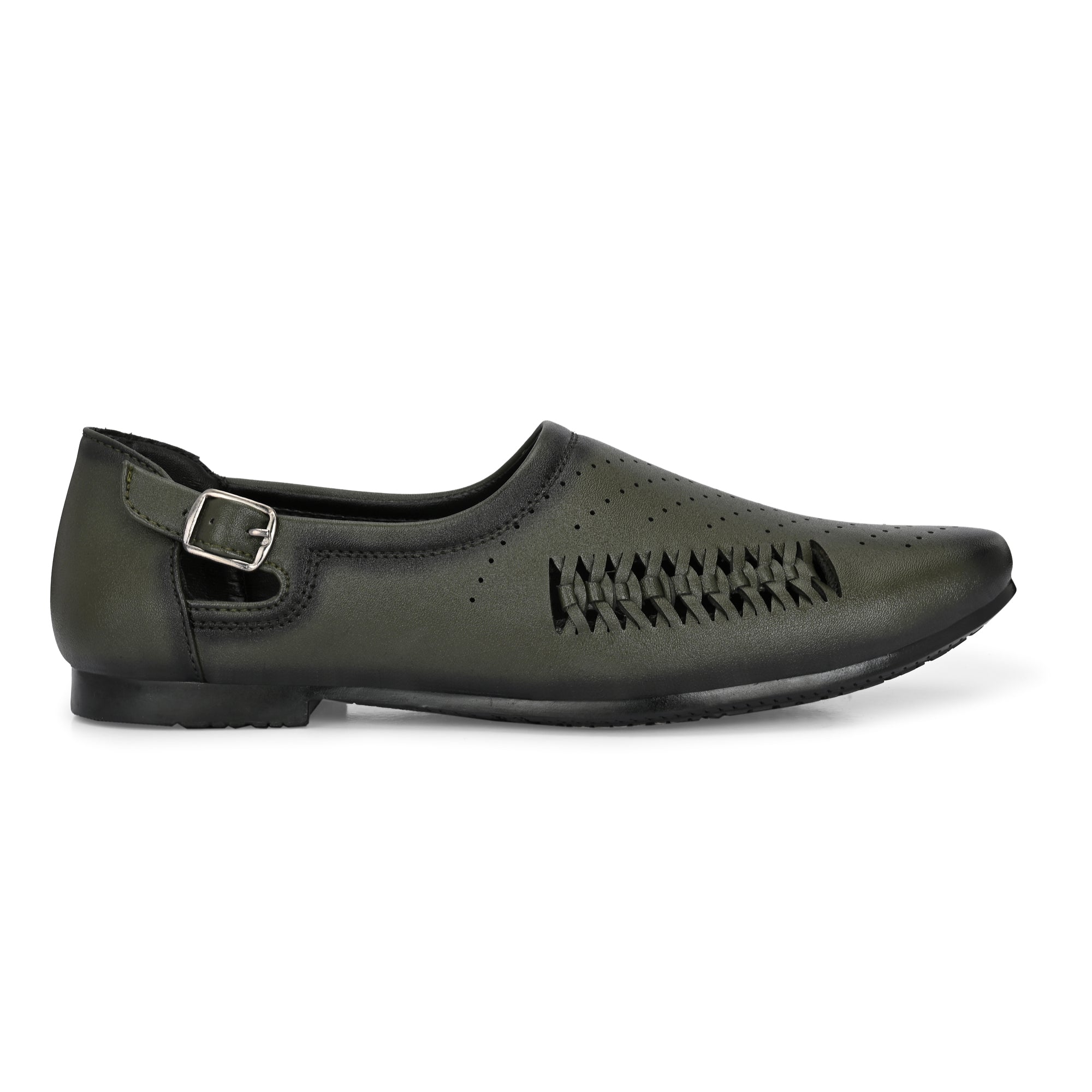 Vellinto Vellinto SHAHZAD Perforated Synthetic Leather Loafers with Stylish Buckle Detail Party Wear For Men