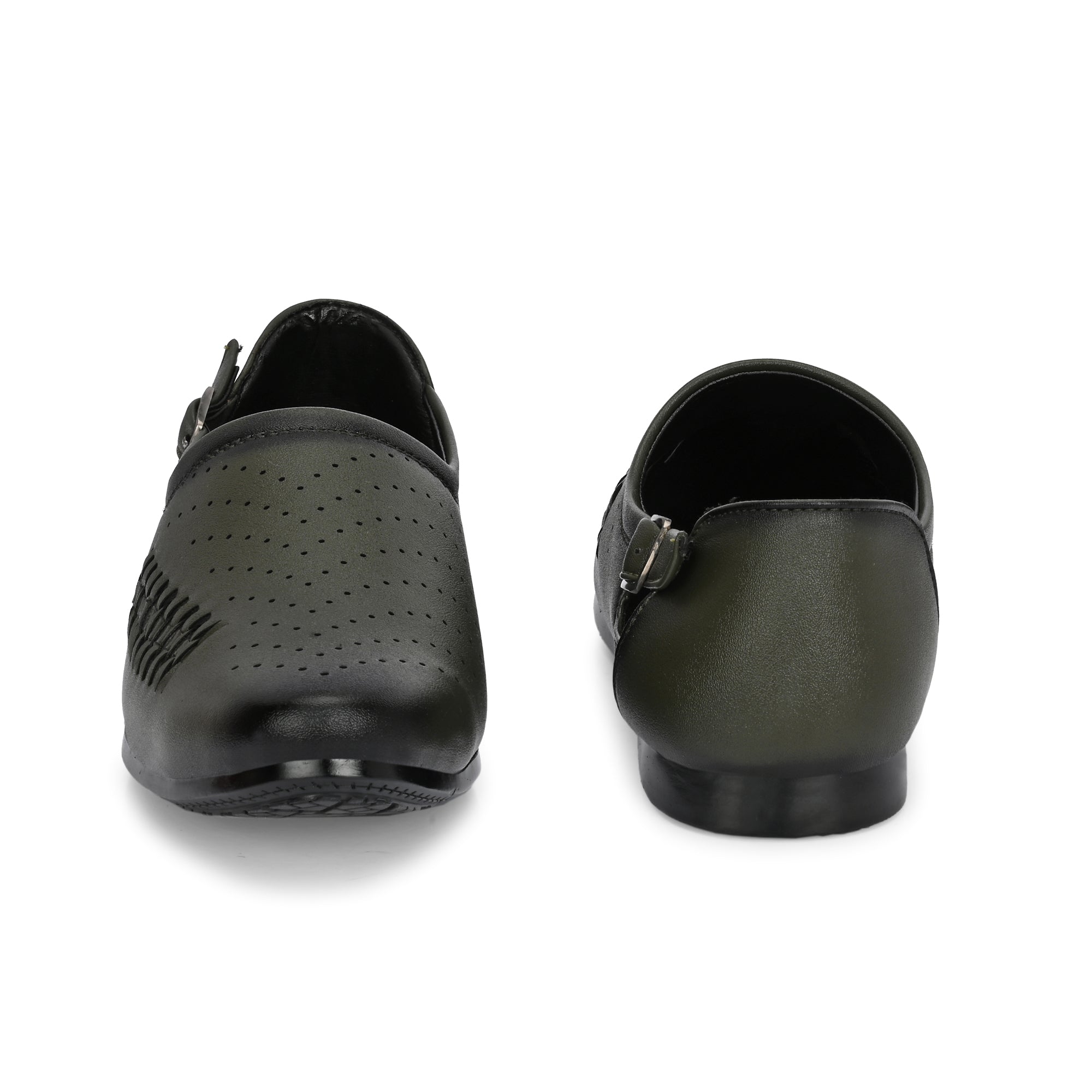 Vellinto Vellinto SHAHZAD Perforated Synthetic Leather Loafers with Stylish Buckle Detail Party Wear For Men