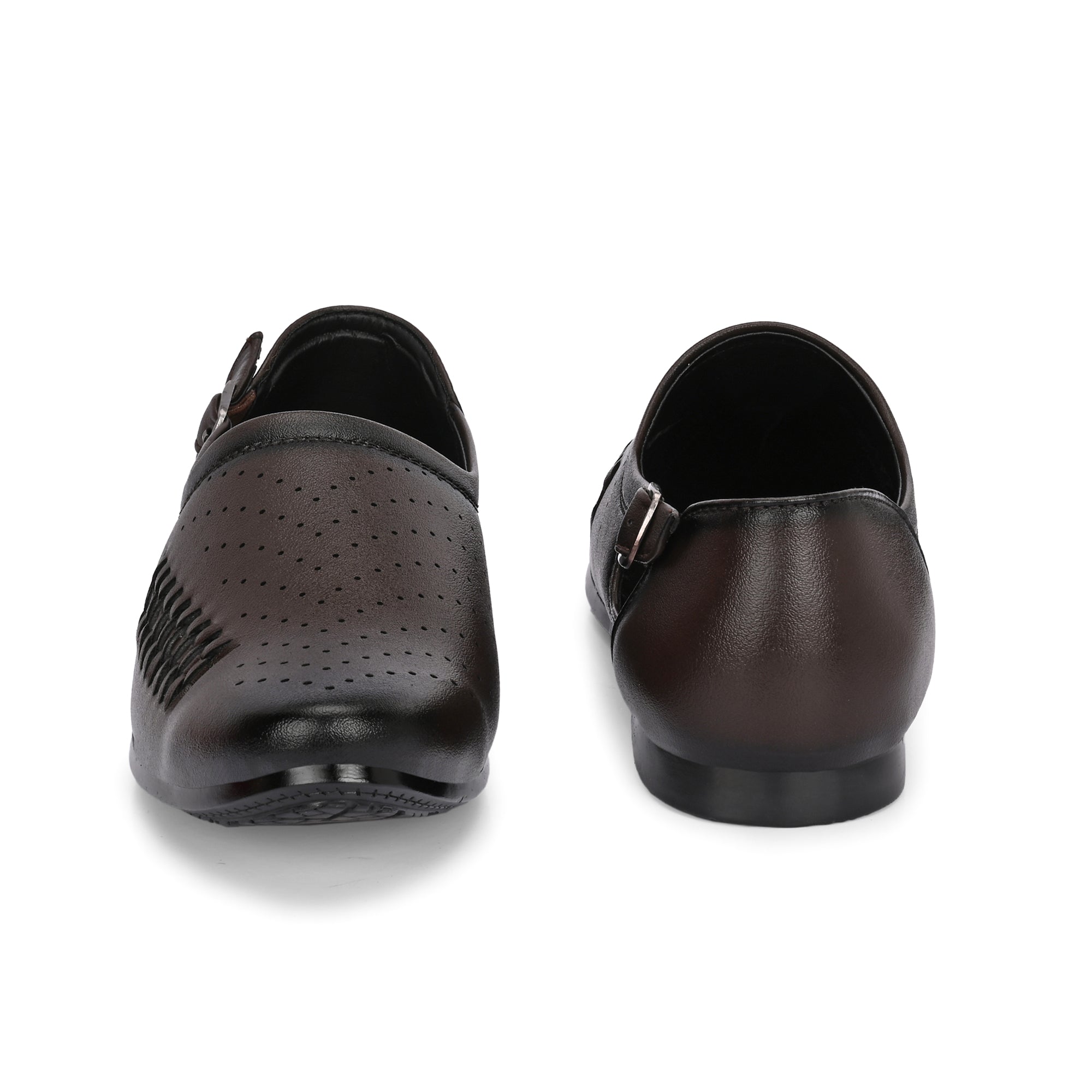 Vellinto Vellinto SHAHZAD Perforated Synthetic Leather Loafers with Stylish Buckle Detail Party Wear For Men